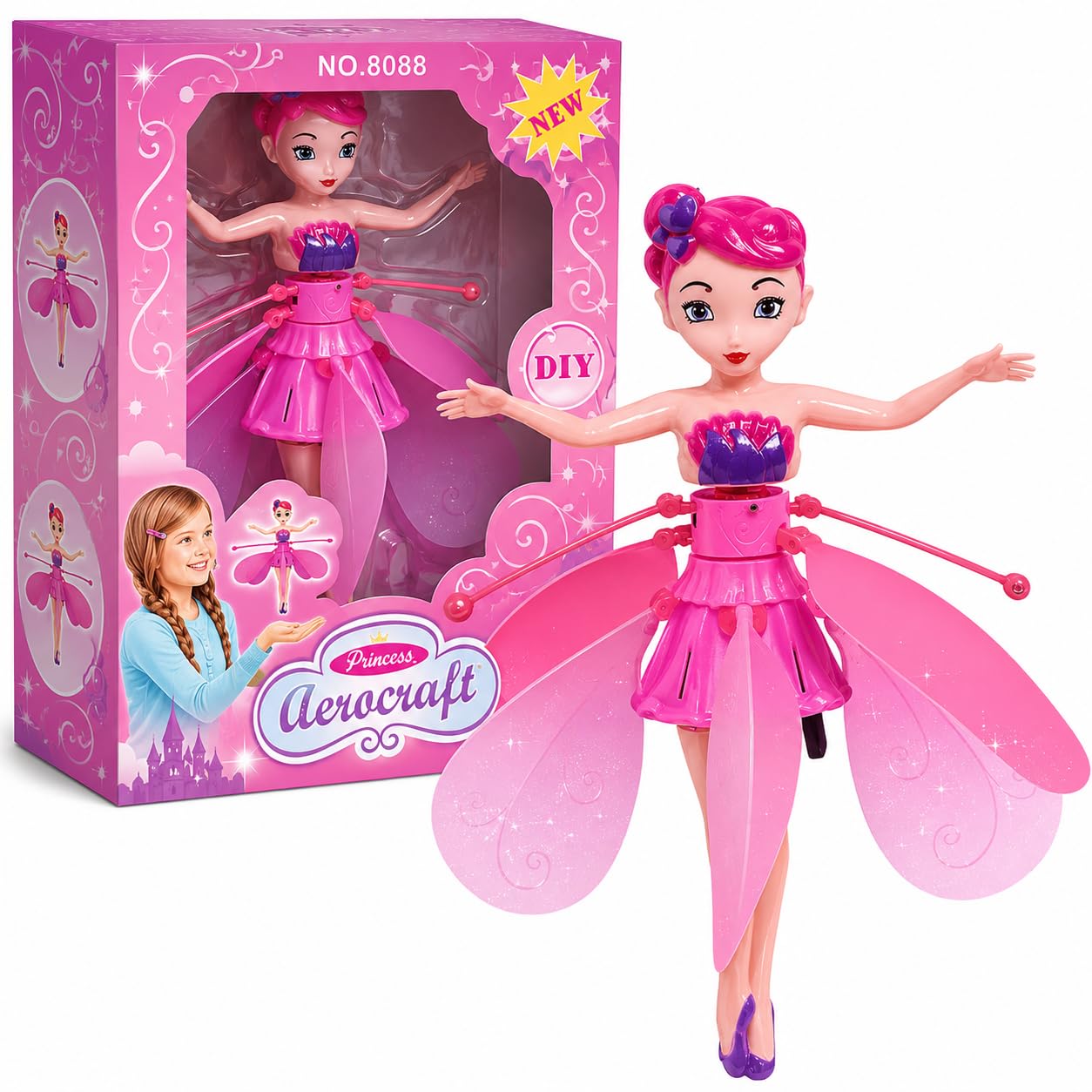 Magic Flying Fairy Toy for Girls 4-8 | Hand Controlled, Flying Princess Doll, Light Up, Rechargeable, DIY Fairy Pixie-image-38