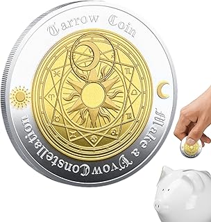 Tarot Coin, Divination Coin, Coin Collectible Craft, Lucky Tarot Art Coin, Sun Moon Constellation Challenge Coins, Collectibles Craft Gift