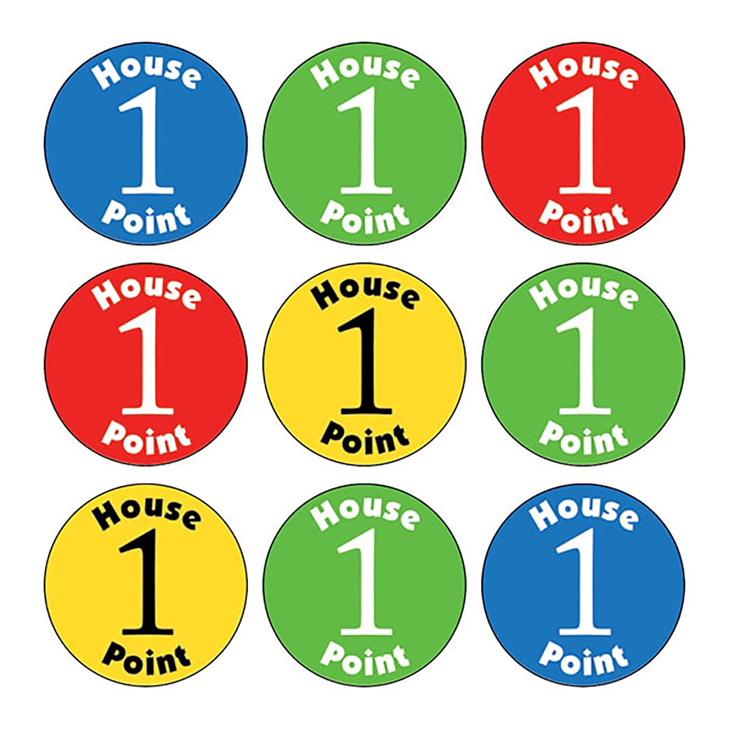 700 Mixed 1 House Point Multicoloured Childrens Pupils Reward Stickers & Photocopiable Card 16mm Primary Teaching Services