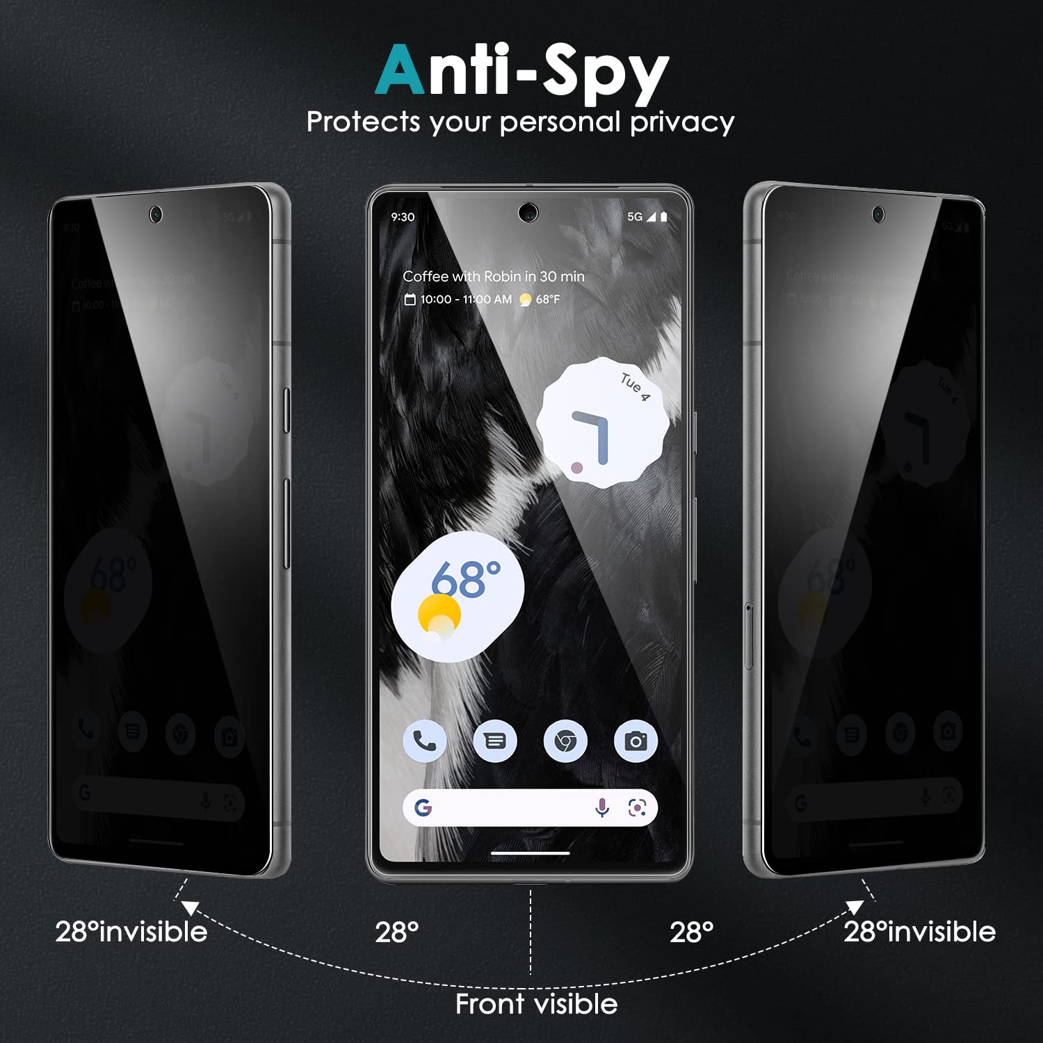 Google Pixel 7a 128GB【Anti Spy Phone】 Amazon.com: YWXTW [2 Pack] Privacy Screen Protector for Google