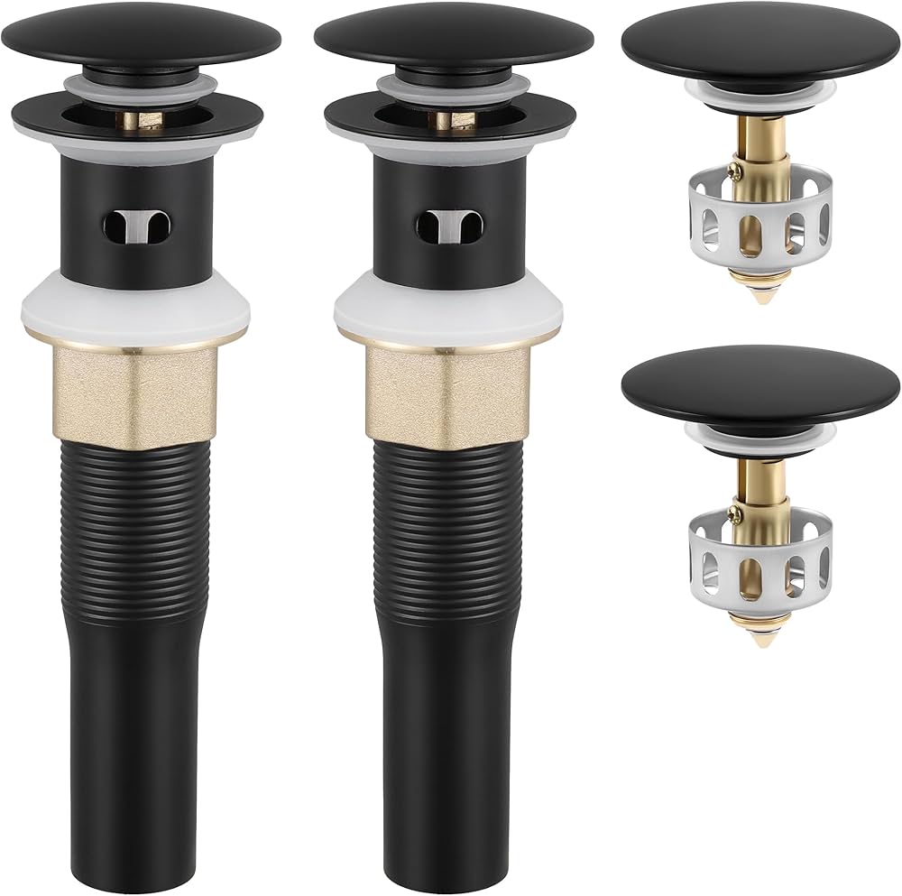 KES Bathroom Sink Drain with Overflow, Pop Up Drain Stopper and