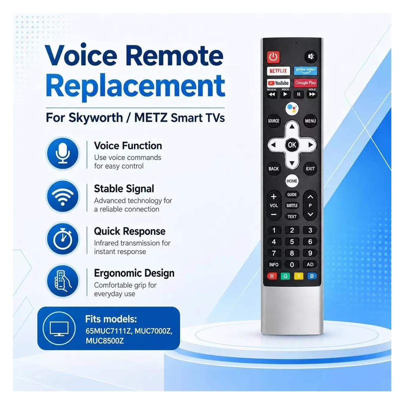 1 pièces SW-V12 télécommande vocale Remplacement TV