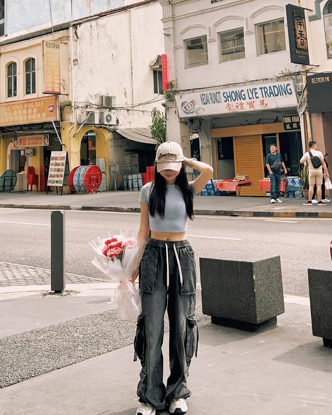 Bakyarder Men's Vintage Washed Cargo Jeans, High Waist, Baggy Wide Leg, Unisex Streetwear with Multiple Pockets - Image 6