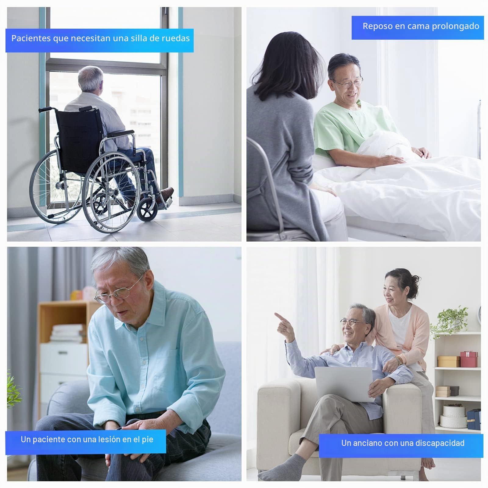 LOSCHEN Cinturón de arnés para silla de ruedas, antideslizante, transpirable, para todo el cuerpo, cinturón de seguridad para personas mayores y pacientes (azul)