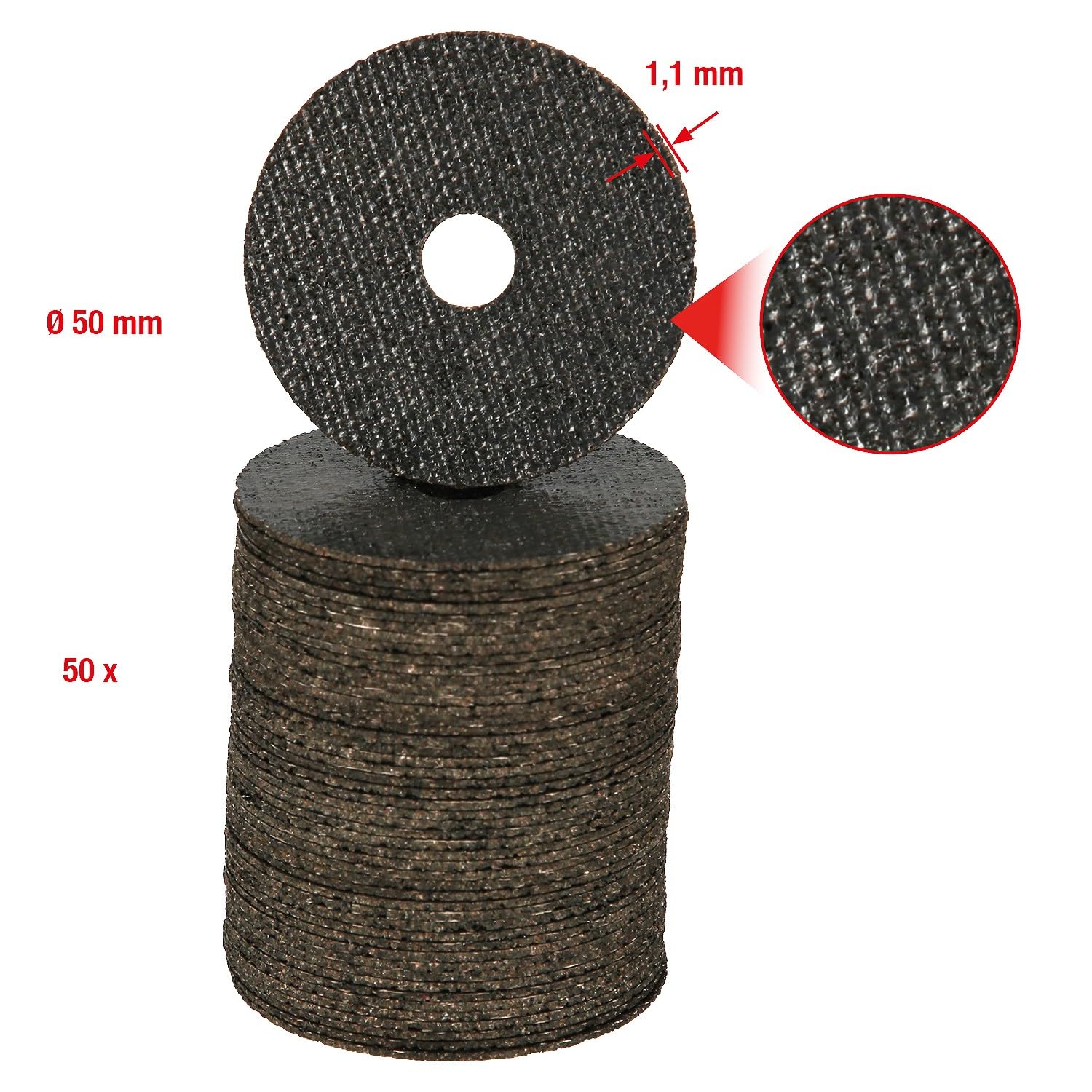 KS Tools 515.5056 Dischi abrasivi per taglio ad alte prestazioni, Ø 50 mm, 1,1 mm, confezione da 50