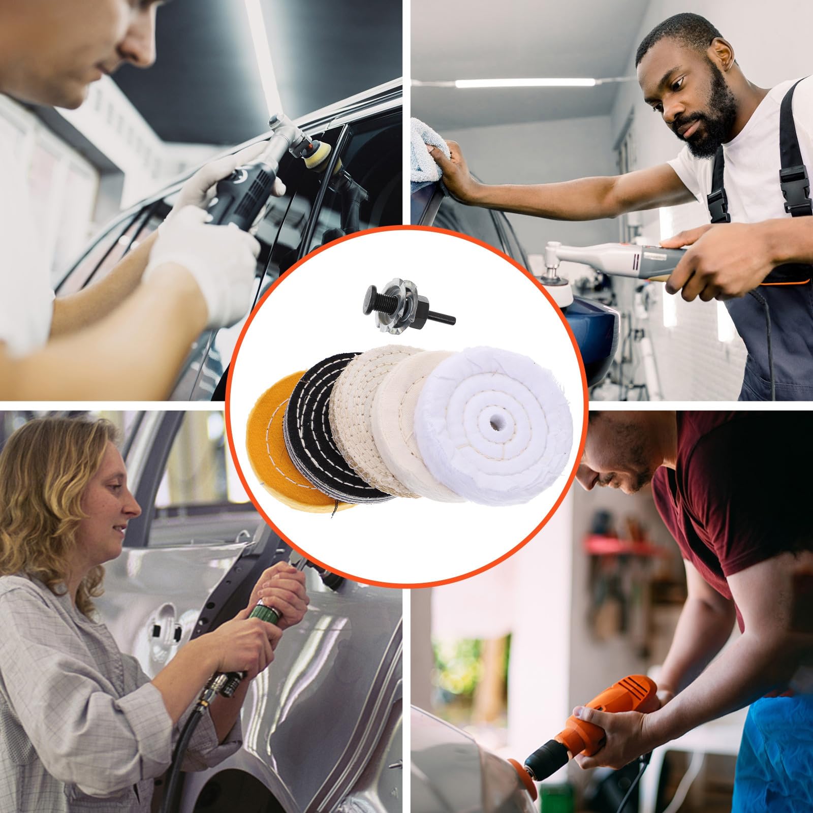 Healvian Kit Tampone Lucidante per Auto, Ruota per Trapano, per Lucidare Carrozzeria e Metallo, Set