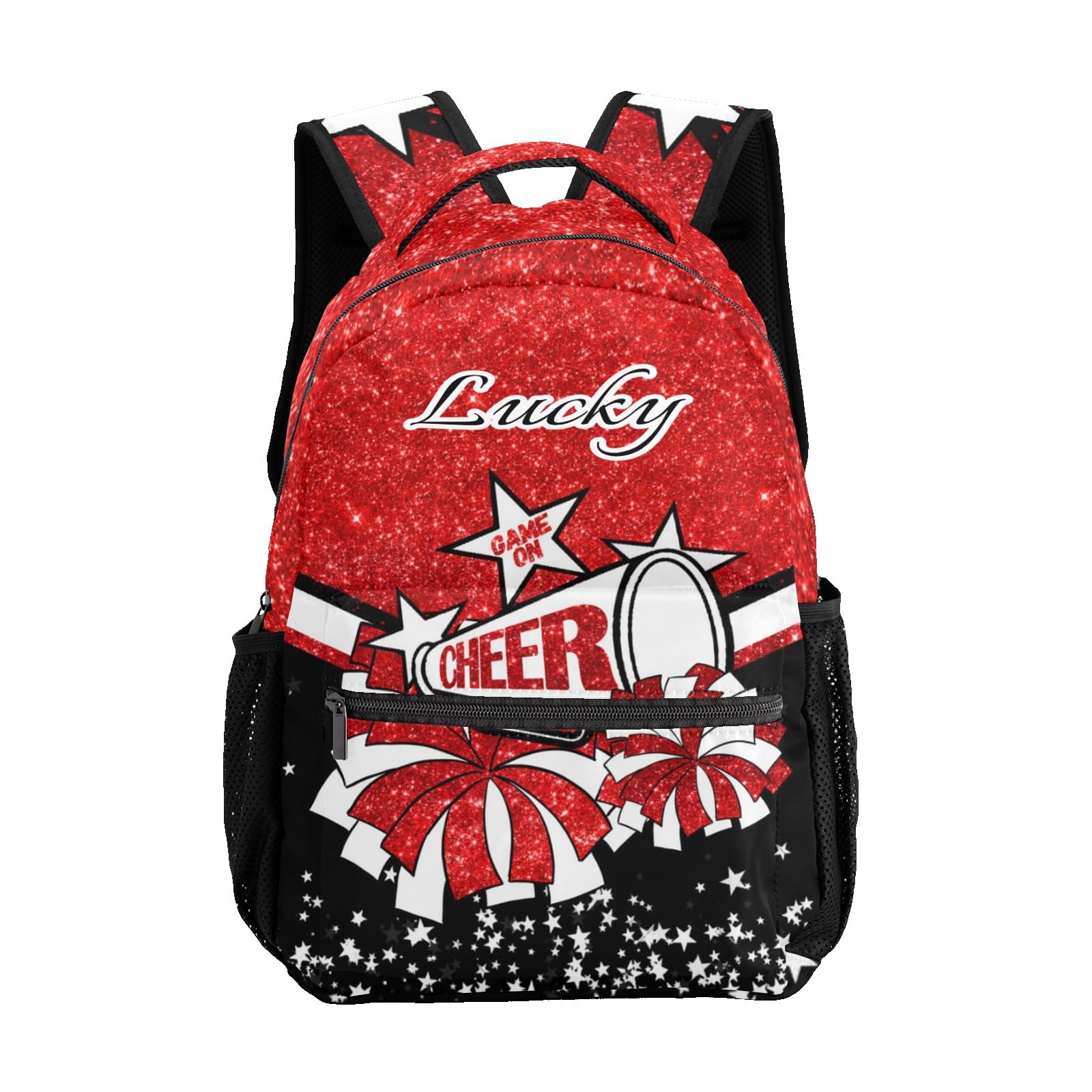 Lomfeli Personalized Wine Red Cheer Bags for Girls Customized Cheerleader Backpack With Name - Custom Cheerleading Bookbag Gits for Cheer Team.