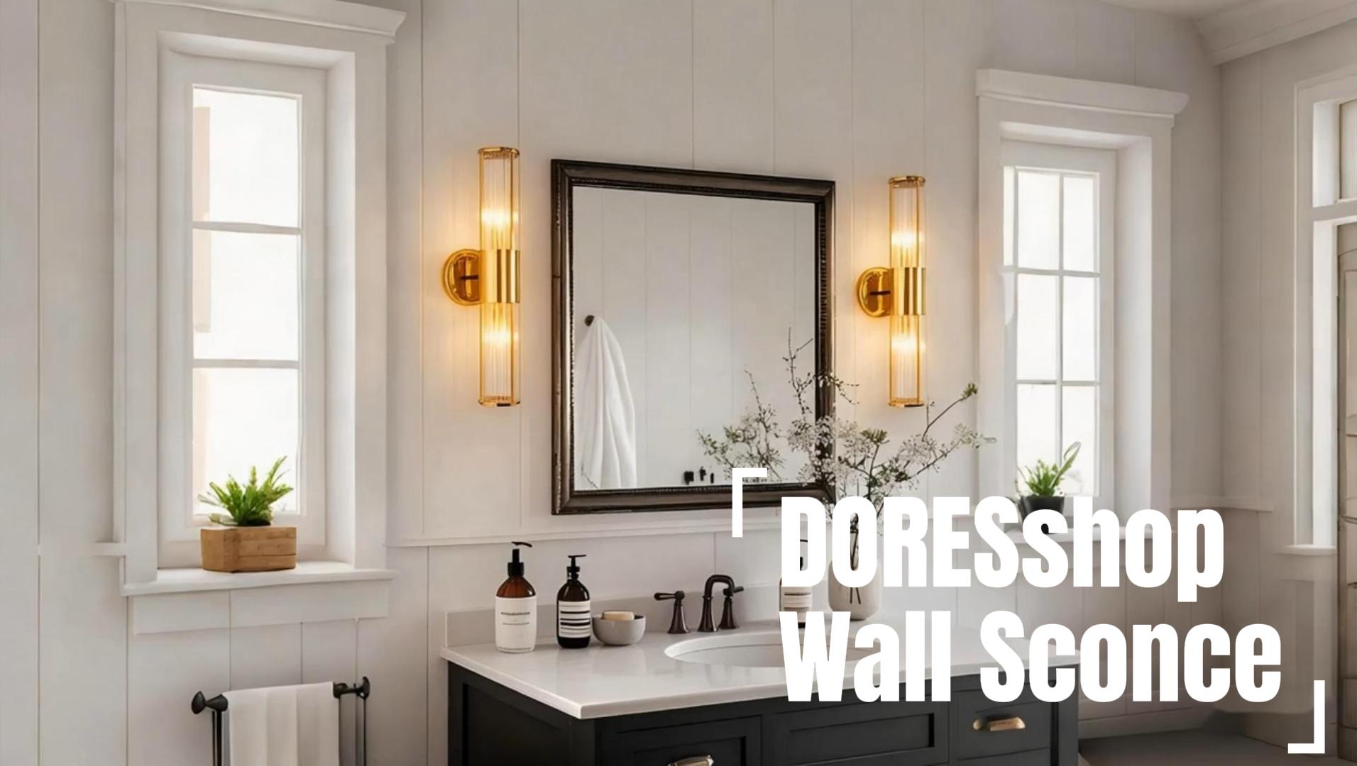 Image of DORESshop Silver Wall Sconce, 19.6 inch Sconces Lighting, 2-Light Modern Light Fixtures, Bathroom Vanity Light for Living Room, Bedroom, Sconces Wall Decor, 1pack