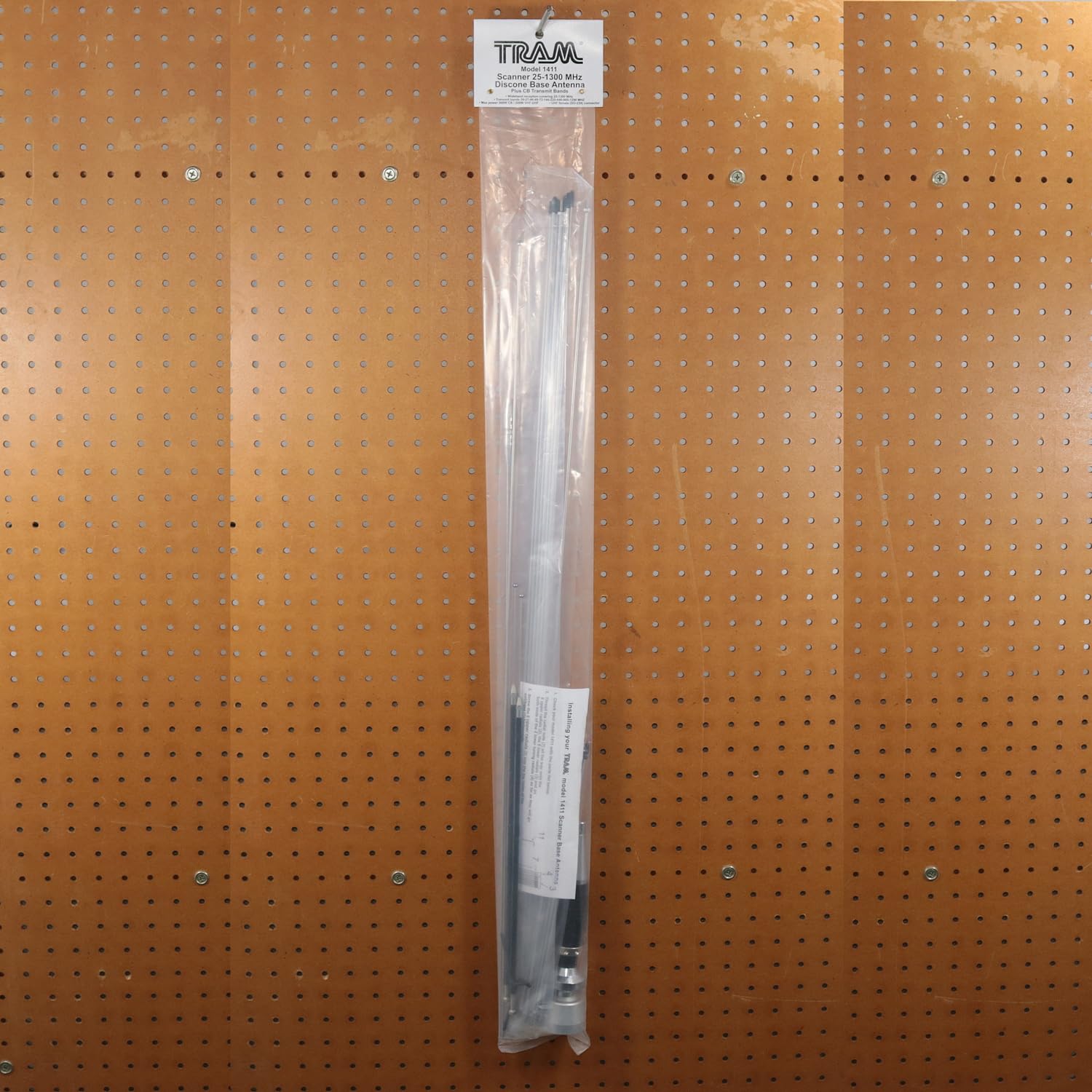 Tram 1411 - Escáner de Banda Ancha de 300 vatios/200 vatios de 25 MHz a 1300 MHz, Antena de Base de Acero Inoxidable con Bandas de transmisión CB añadidas