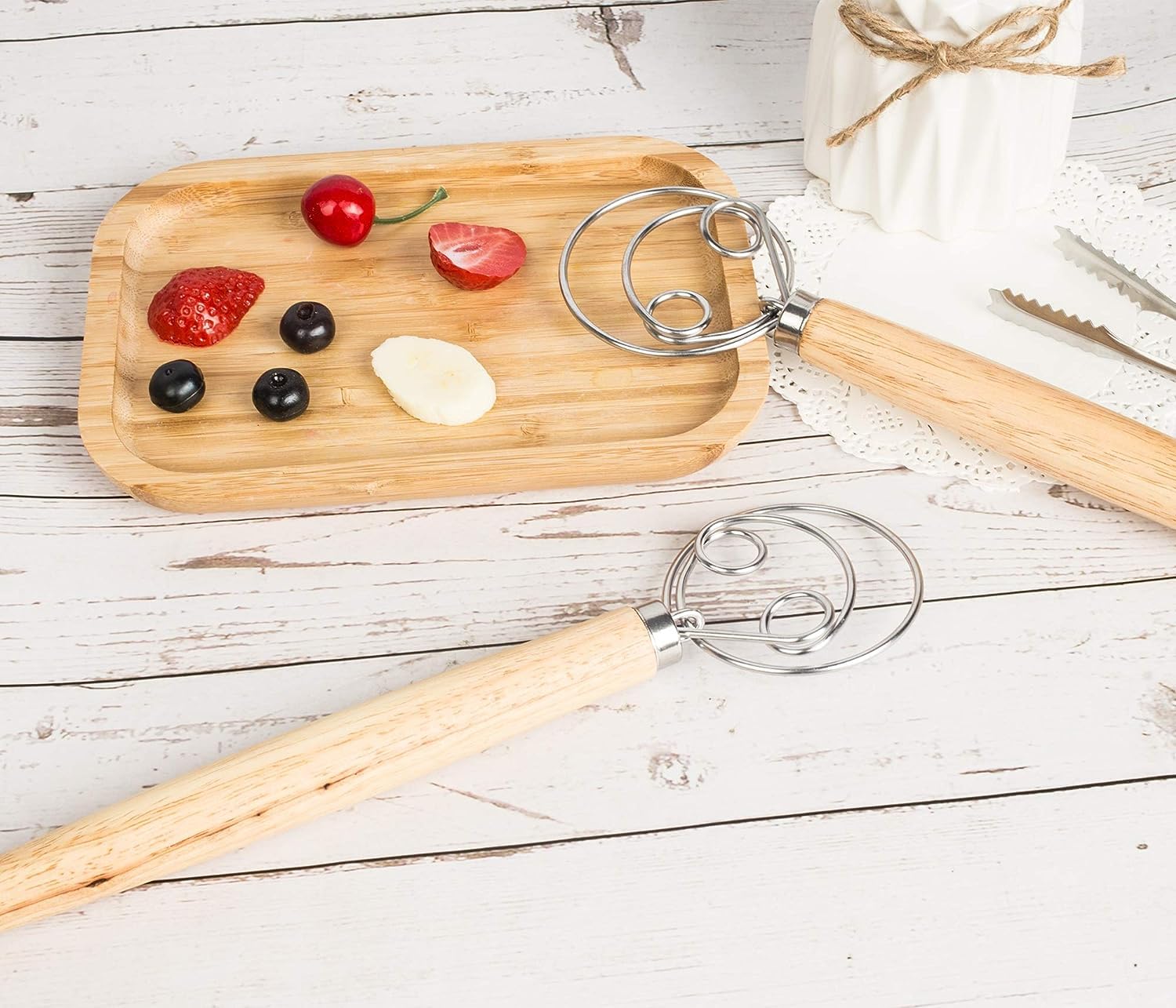 Frusta Danese In Acciaio Inox 21 Cm – Impasta Pane, Pizza E Pasta Madre In Un Attimo (2 Pezzi)