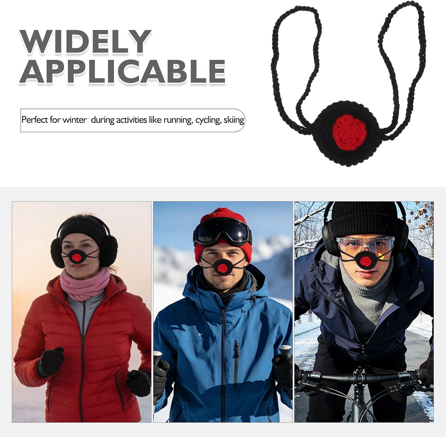 Gogogmee Nose Cover: Nose Warmer for Winter - Cozy Crochet Muff Guard - Yarn Protector for Sports Outdoor Snow Skiing Seasonal Parties