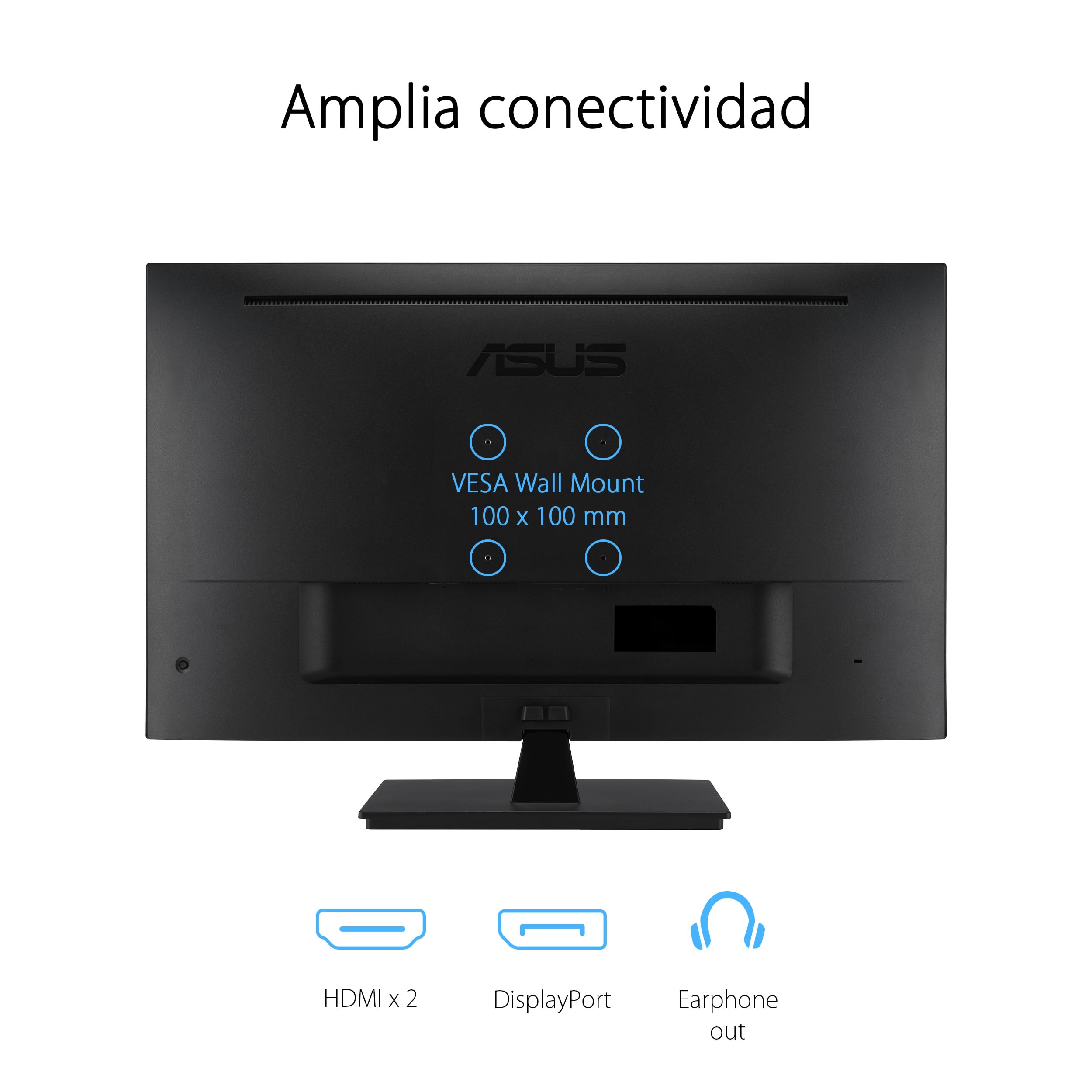 ASUS VP327Q - Monitor Eye Care de 31,5", 4K UHD (3840 x 2160), 99% sRGB, HDR-10, Adaptive-Sync, DisplayPort, HDMI, antiparpadeo, Filtro de luz Azul, montable en Pared