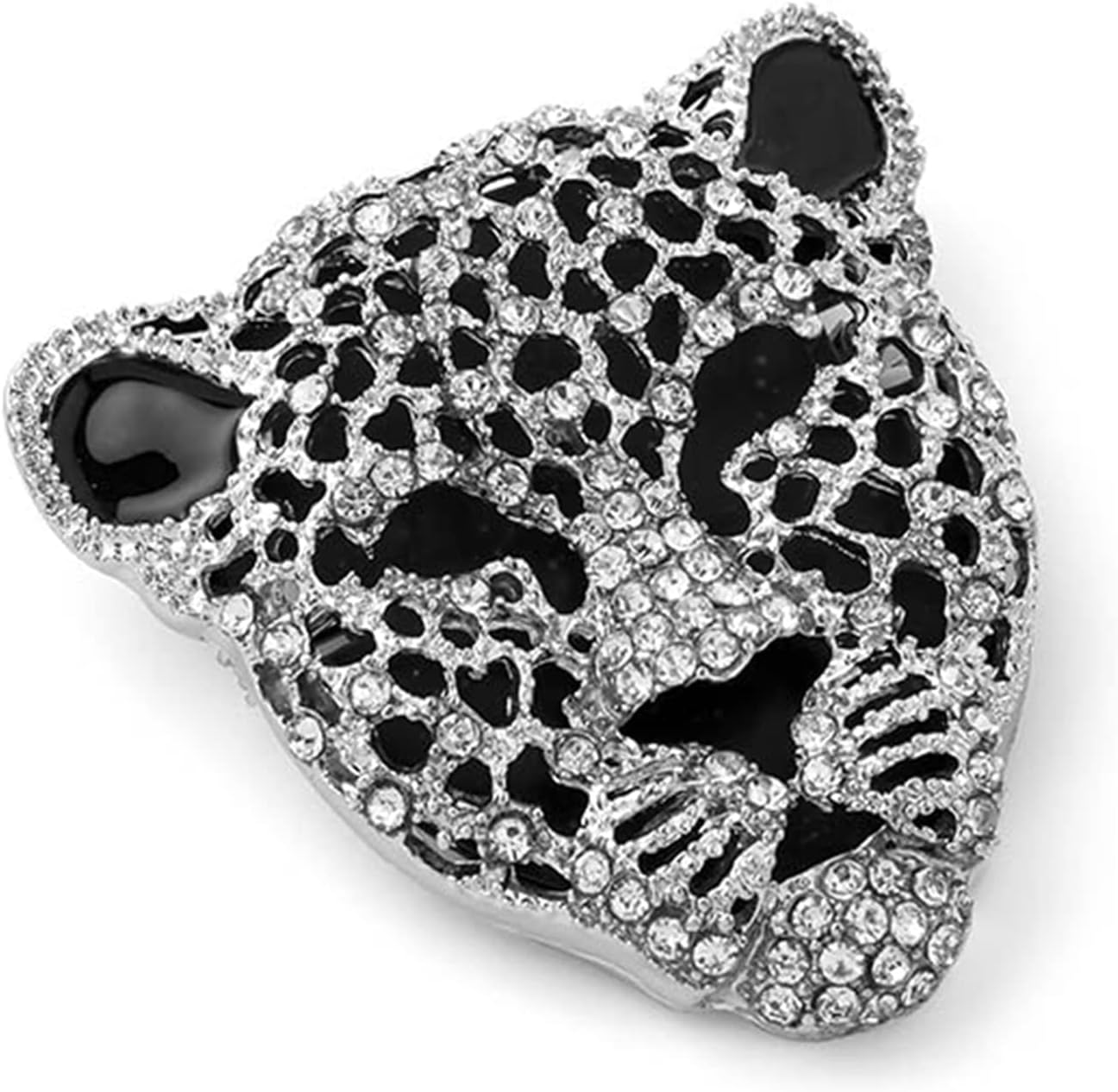 Lion Face-Shaped Crystal Stone Studded Brooch/Lapel Pin for Men (PABP1101080PR)