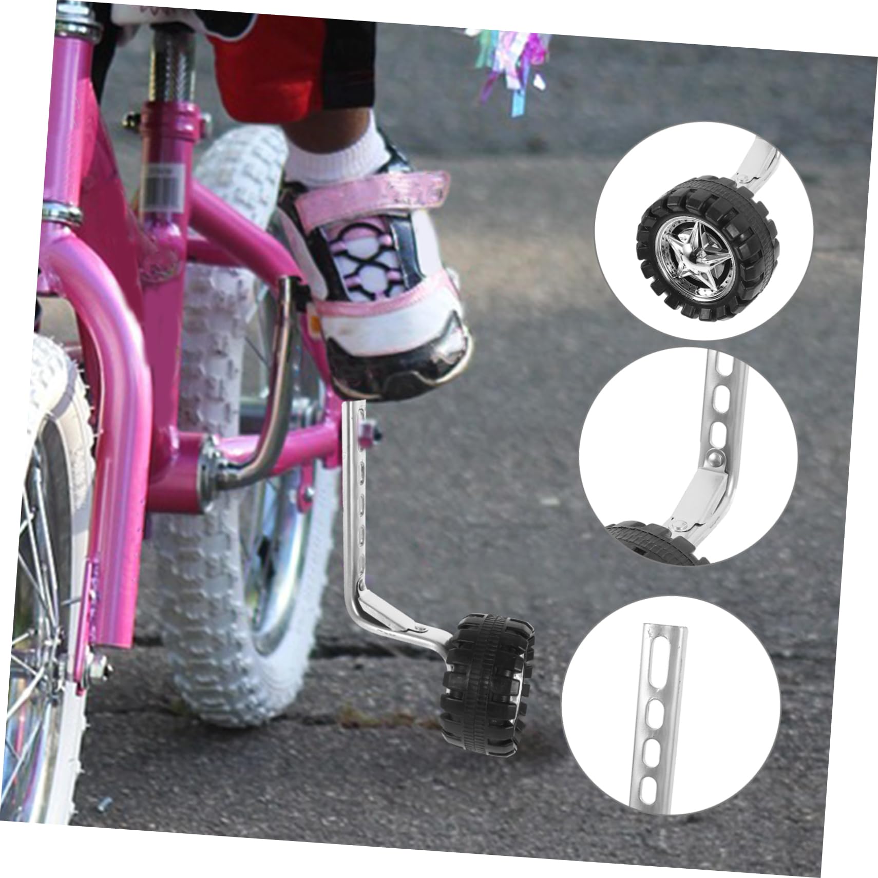 Milisten Roues d'apprentissage pour Vélo Garçon et Filles, 1 Set Noir Métal