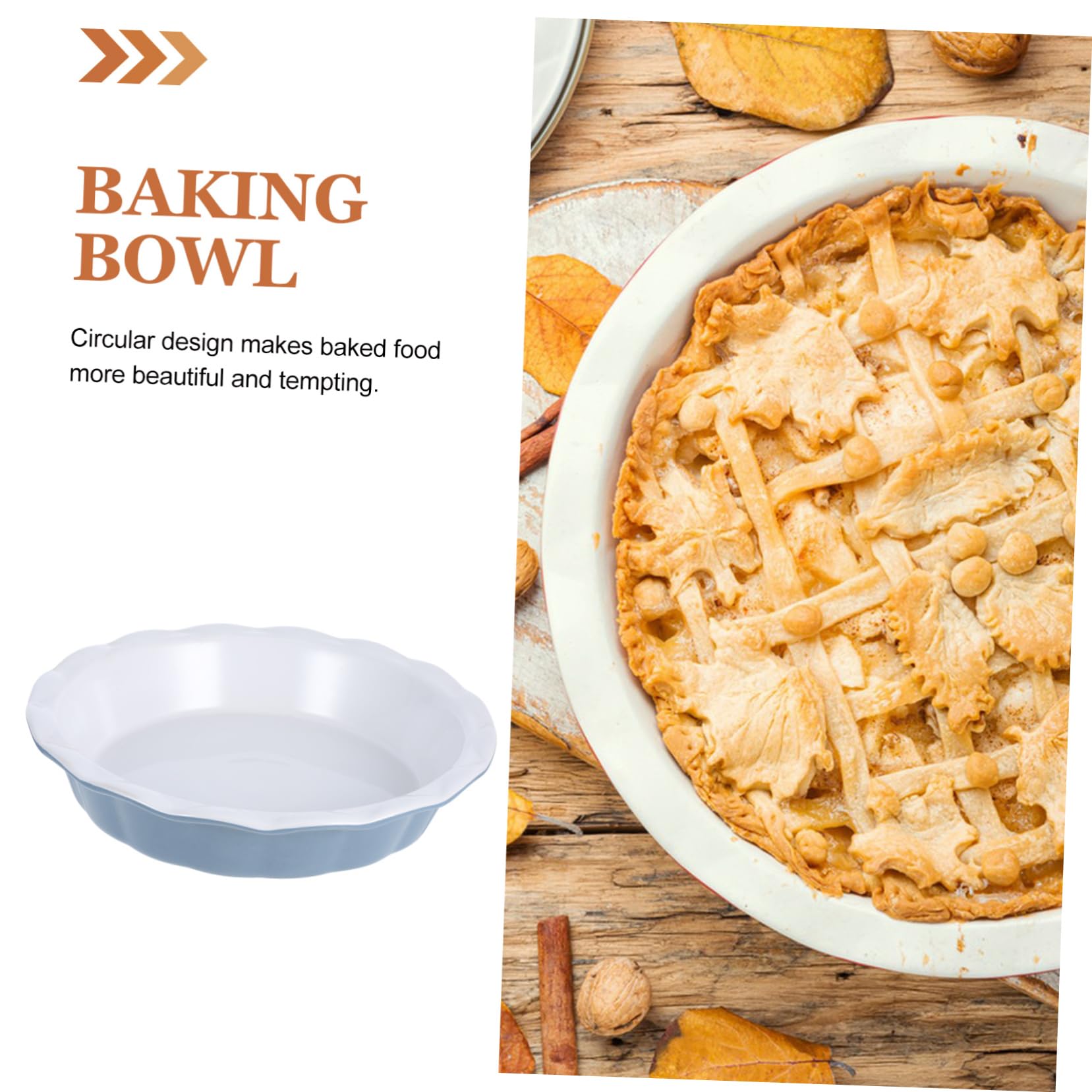 STOBAZA Plat à Tarte Rond en Céramique, Cuisson Uniforme, 1 Pièce