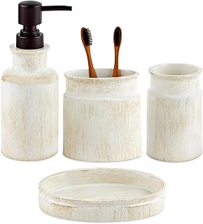 12 Rustic Half Bathroom Ideas for Cozy Natural Compact Style 21 Creative Scents Rustic Luxe Bathroom Accessory Set Complete - 4 Piece Be...