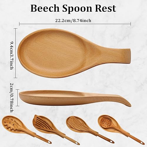 Miniatura 9 de Soporte para cuchara grande de madera de acacia, organizador de cuchara de cocina resistente al calor, soporte para utensilios de cocina, soporte