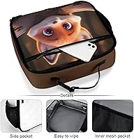 Vista 4 de Linda lonchera reutilizable con diseño de zorro aislada, bolsa enfriadora, lonchera para comida y comida, bolsa de mano para mujeres, niños, niñas