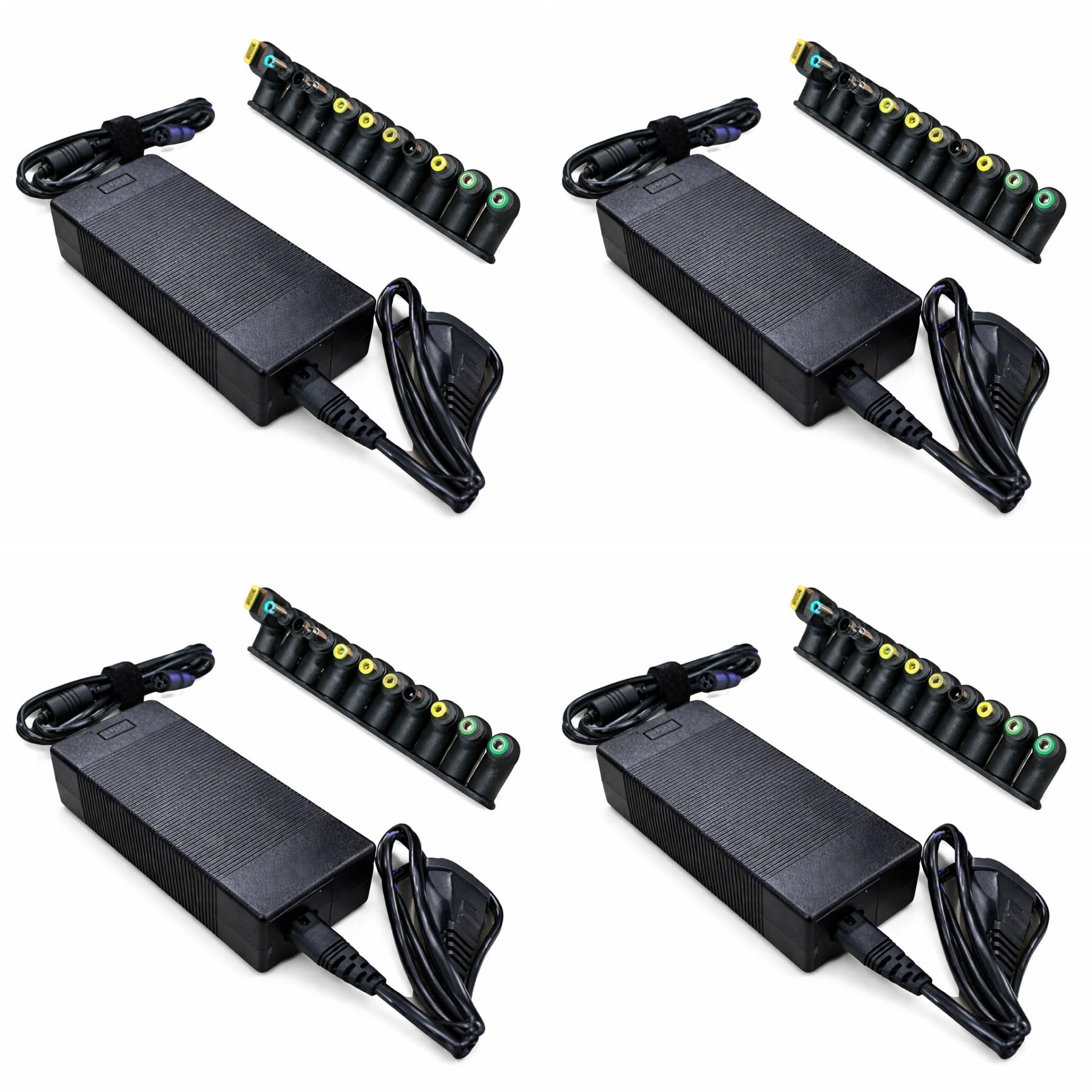 4 Pezzi Alimentatore Universale Laptop 120W con 10 Connettori Inclusi, Caricatore per PC Portatile Notebook, Input 100-240V, Output 15-20V 6A