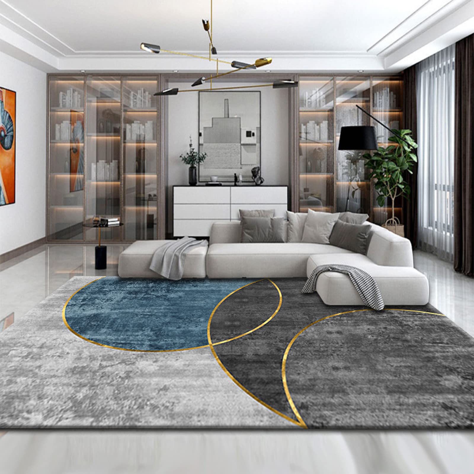 Tapis de yoga et sol d'intérieur géométrique pour espace bien-être