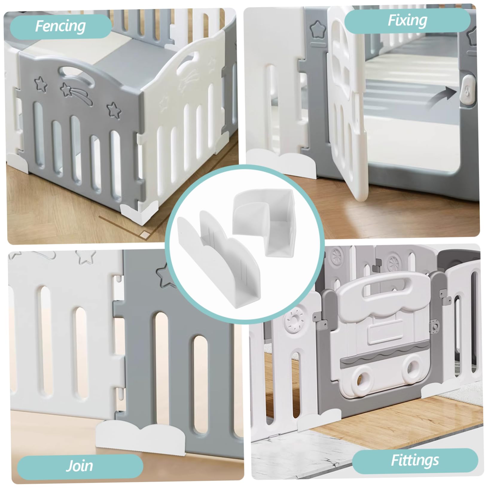 MOLUCKFU Playpen Stabilizing Accessories Floor Playpen Fixing Clip 2 Pcs Plastic Base