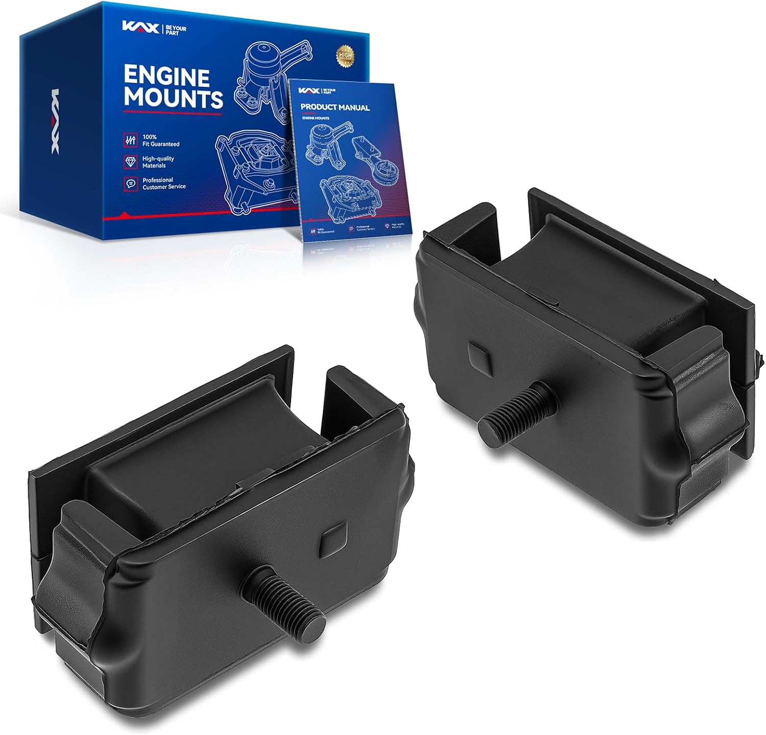 KAX Engine Motor Mount and Trans Mount Replacement for Mazda 1990-1993 Miata 1.6L, 1994-1997 Miata 1.8L, 1999-2005 Miata 1.8L, Replace A4400, 2PCS, Automatic Transmission