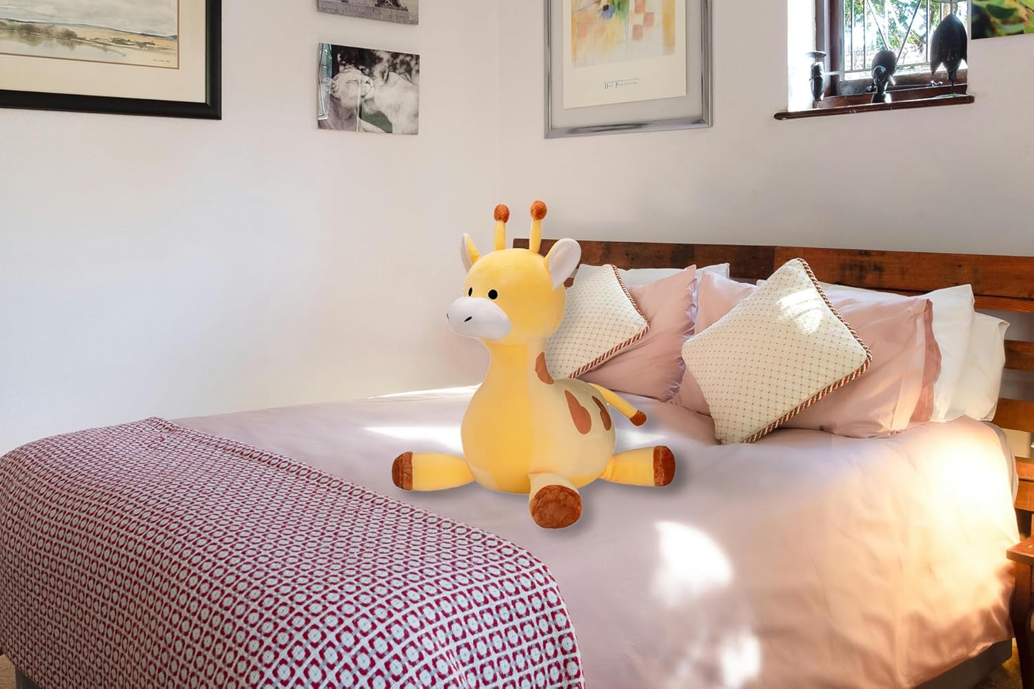 Weighted Plush Cow Stuffed Animal, 25.6 inches, 5 lbs, Soft Plushie for Kids and Adults (Giraffe Medium)