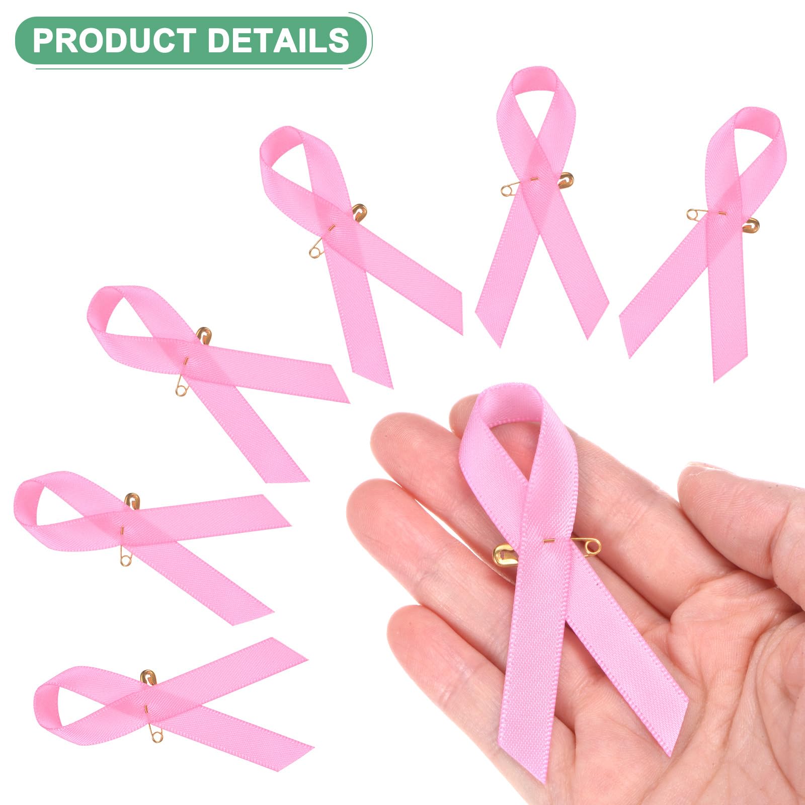M METERXITY 100-Pack Pink Awareness Ribbons - Image 2
