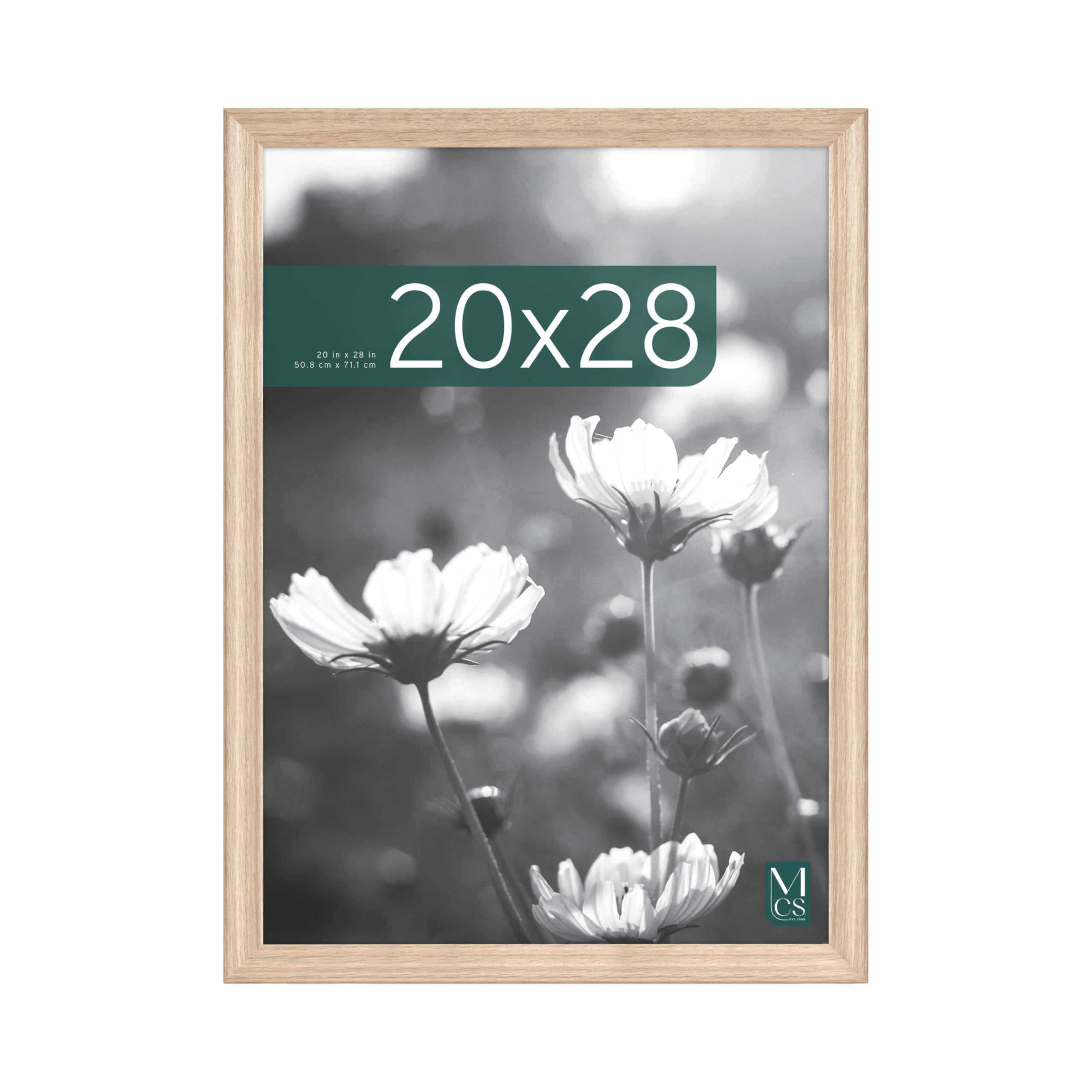 MCSStudio Gallery Classic 20x28 Poster Frame Natural Woodgrain, Vertical & Horizontal Wall Hanging Large Picture Frame for Photos, Posters & Art Prints (1-Pack)