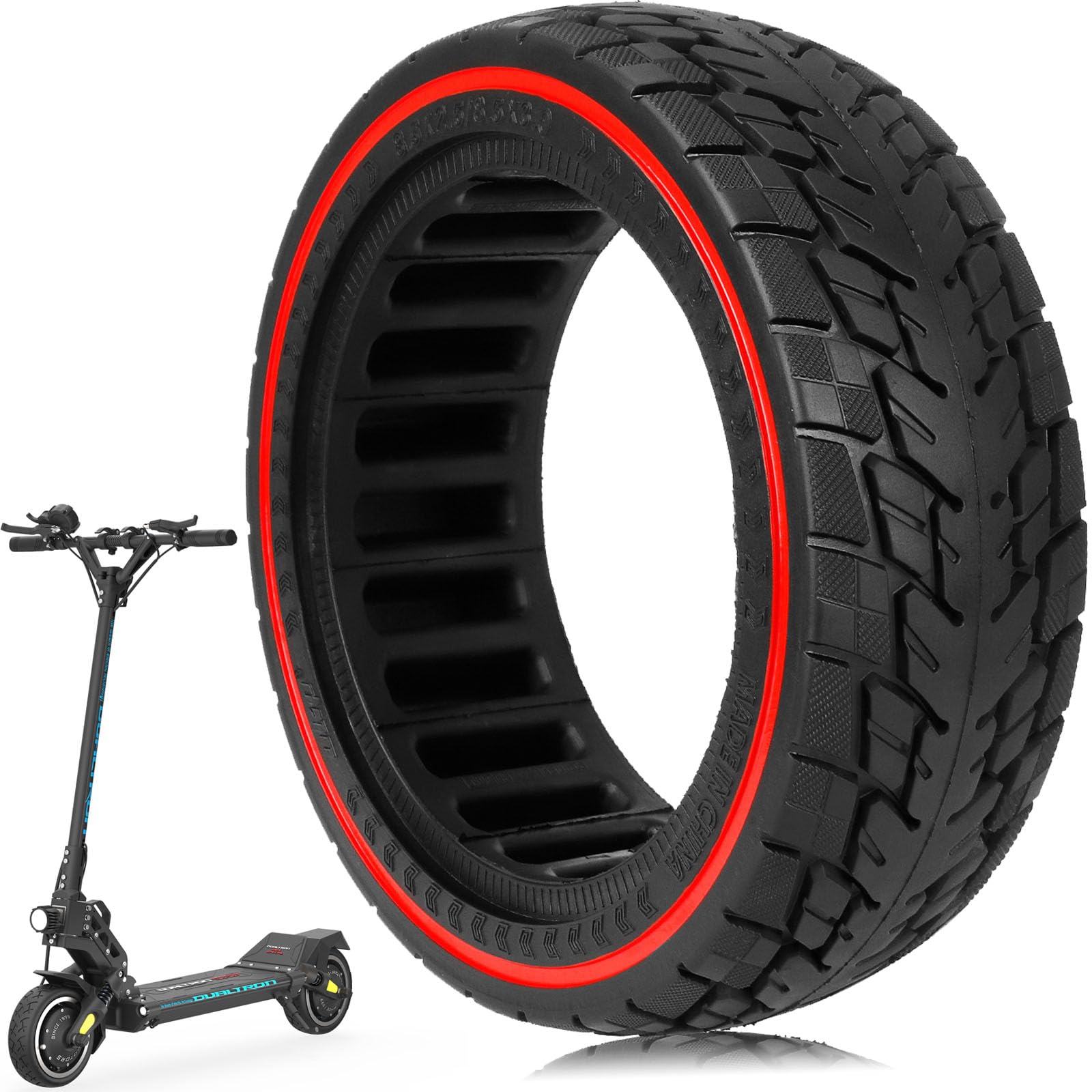 TREFAN Neumático sólido todoterreno 8,5 x 2,5/8,5 x 3 para Dualtron Mini Motor/Speedway Leger scooters ruedas de repuesto con (1 unidad)