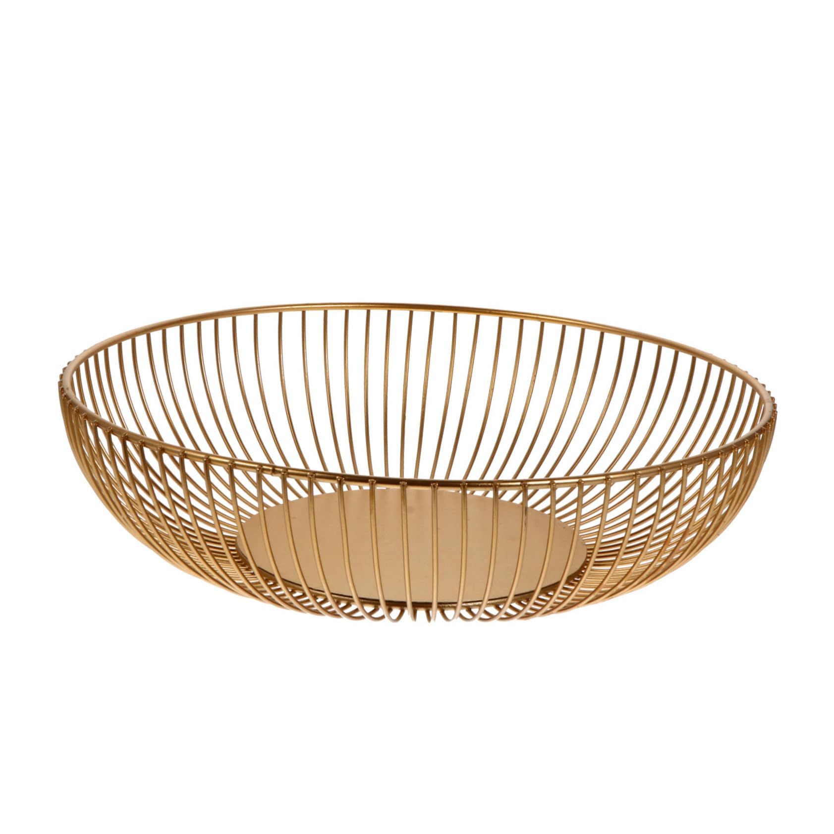 Cabilock Metal Wire Snack Storage Basket Round Fruit Bowl Kitchen Counter Decor for Home