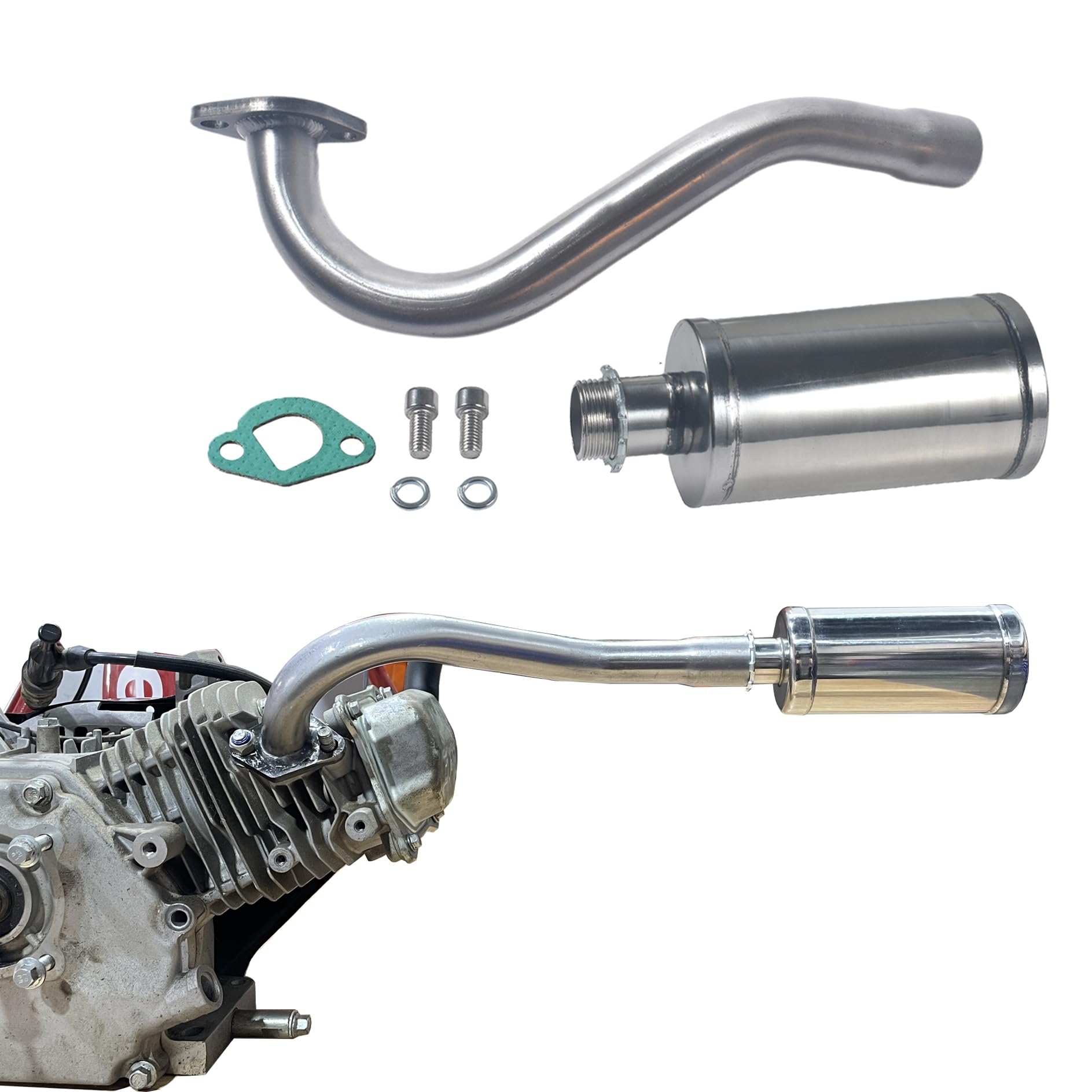 Amazon.com: QASKEHKT Exhaust Header Pipe With Muffler for Predator