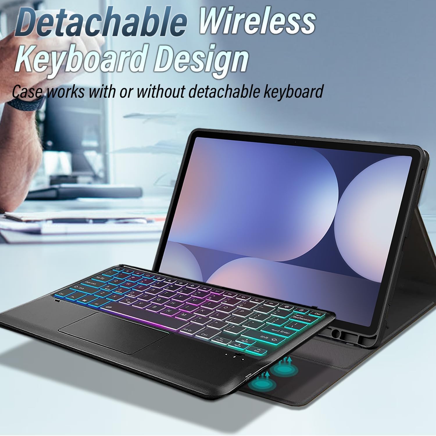 for Galaxy Tab S10 FE+ 13.1 inch Case with Keyboard - 7 Color