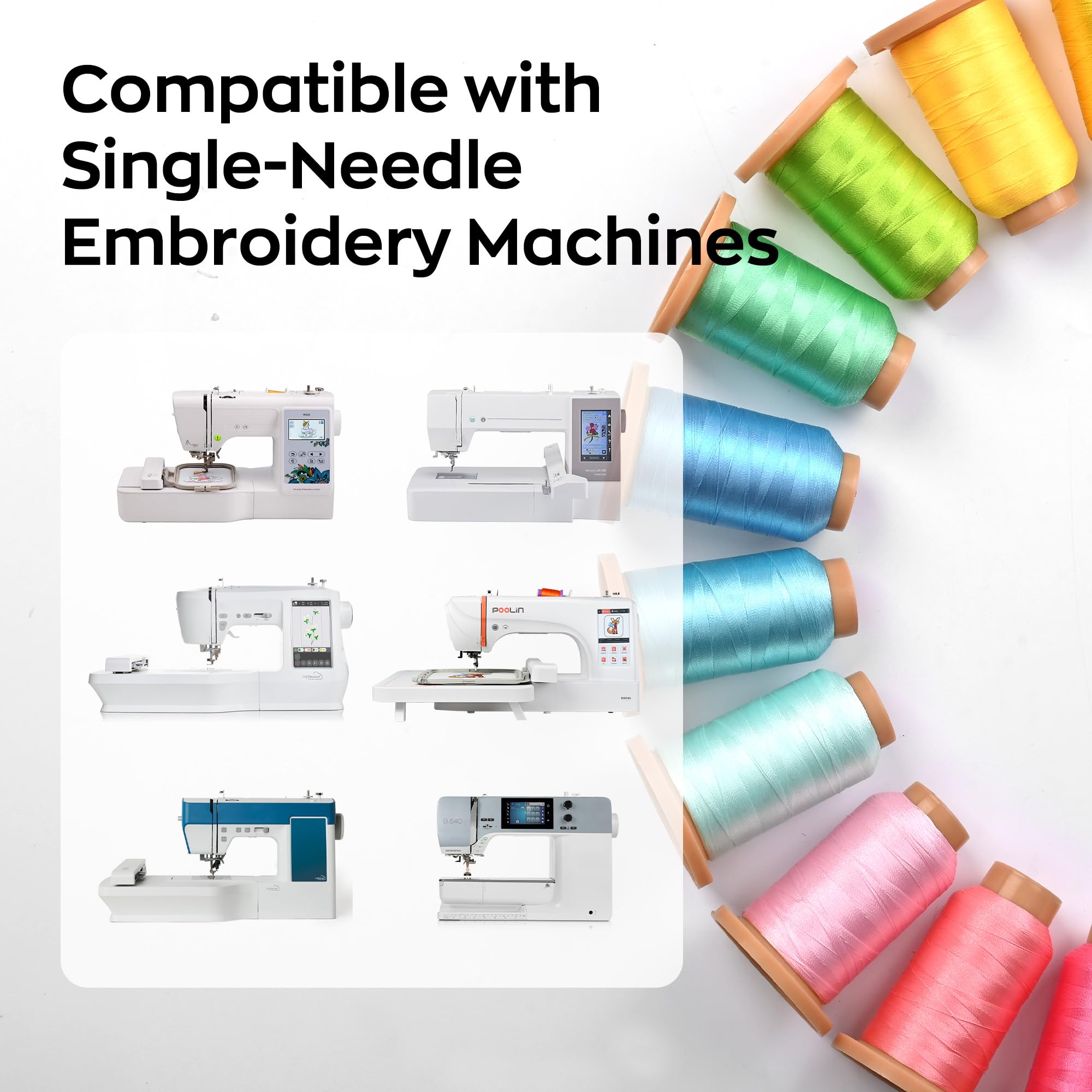 Simthread Bobine di filo da ricamo da 775 m, 108 colori Madeira, compatibile con macchine da ricamo e da cucire Brother Babylock, Janome, Singer, Husqvarna, 108 colori