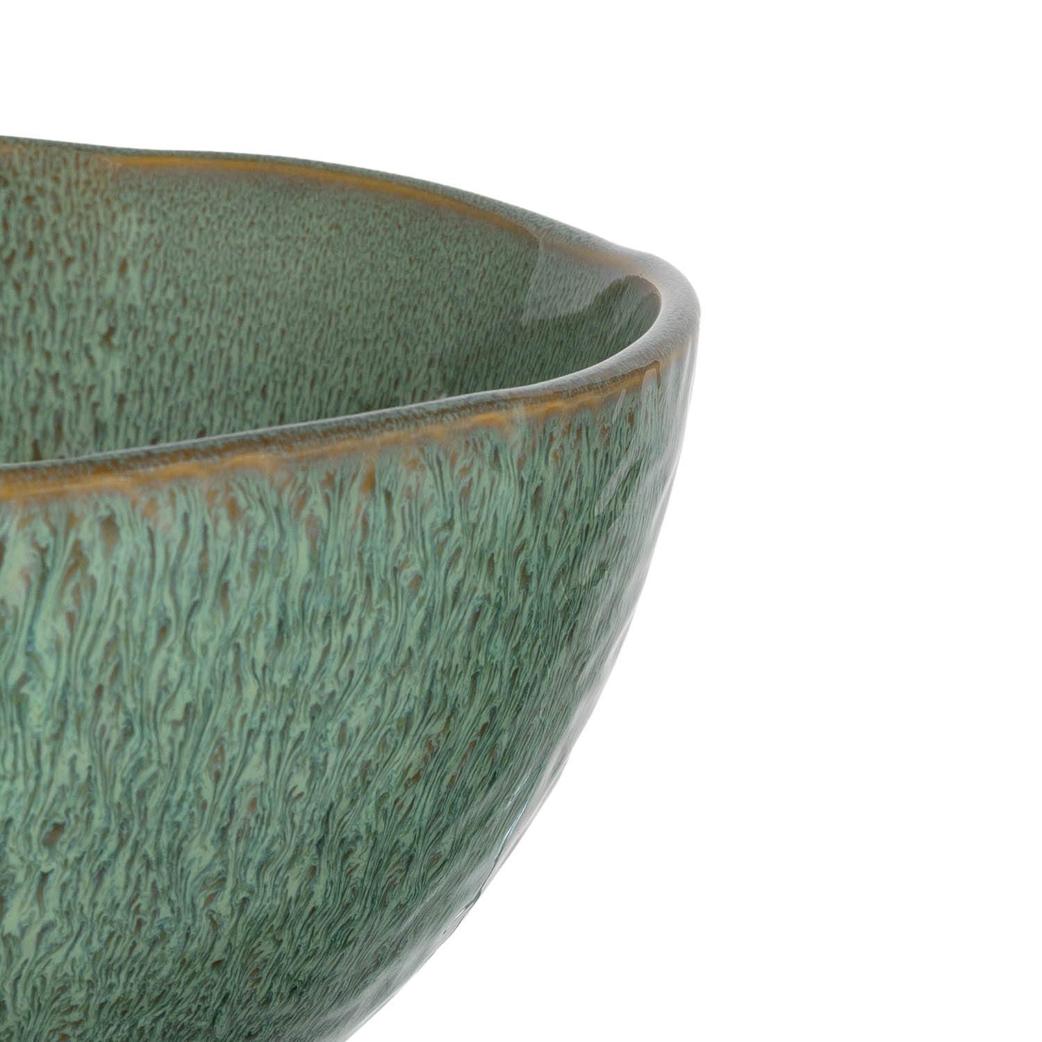 Leonardo Matera 018585 Saladier en céramique Passe au lave-vaisselle 1 bol rond en grès Vert Ø 23,5 cm 2600 ml