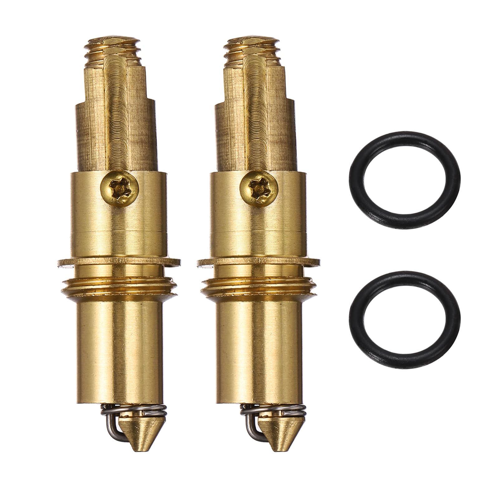 sourcing map 2Pcs Basin Sink Clicker, Replacement Sink Basin Clicker Brass Push Spring Plug for Home Bathroom Bathtub Sinks Drain Stopper, 16mm Closed Height
