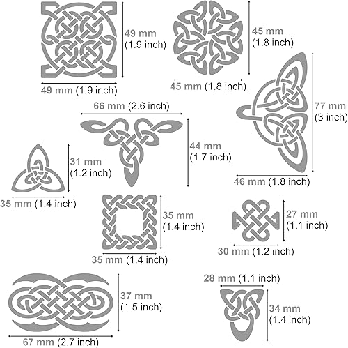 Miniatura 3 de Aleks Melnyk #37.3 Plantilla de diario de metal, patrones celtas de pirografía, plantilla de Wicca, plantilla de nudo celta, plantilla de vikingo,