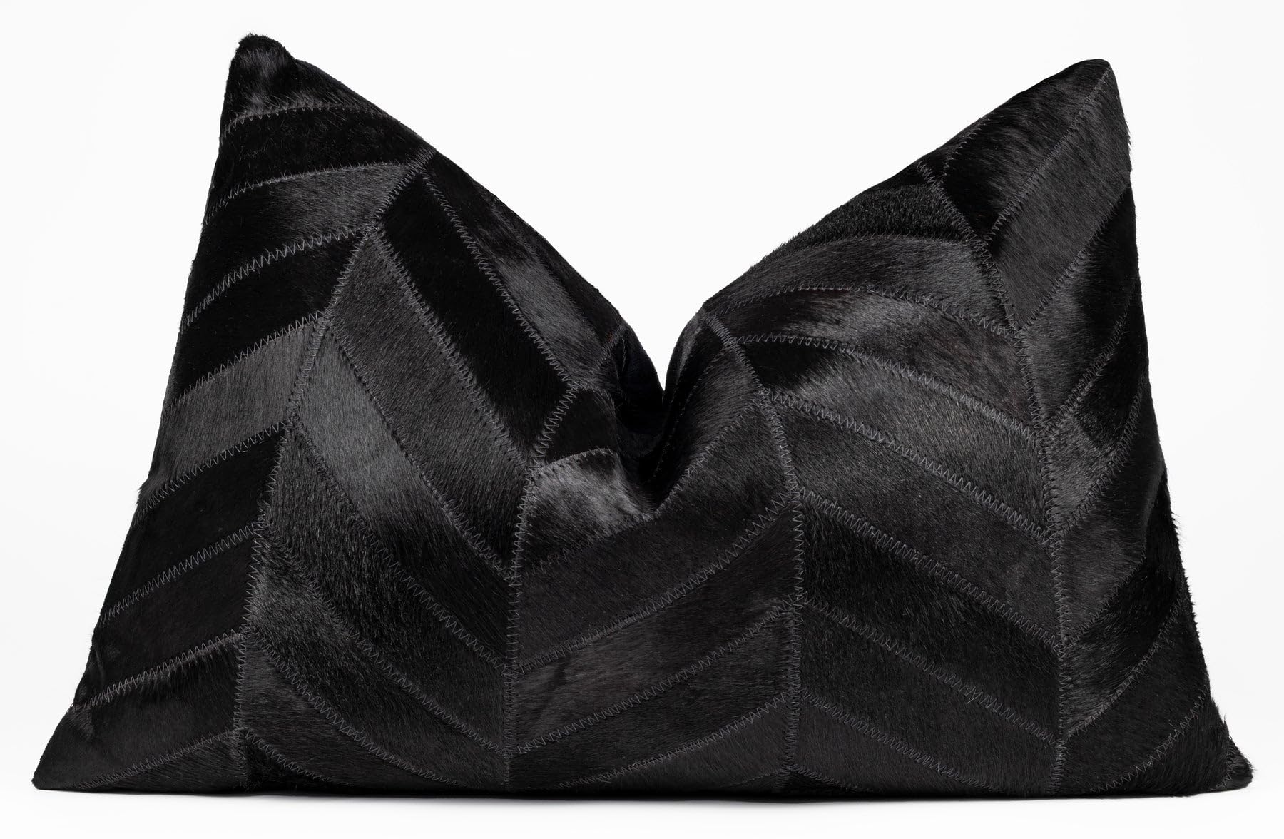 CANVELLO Genuine Cowhide Leather Decorative Throw Pillows - Handmade Patchwork Accent Pillows for Sofa, Couch, Chair - Southwestern Feather Down