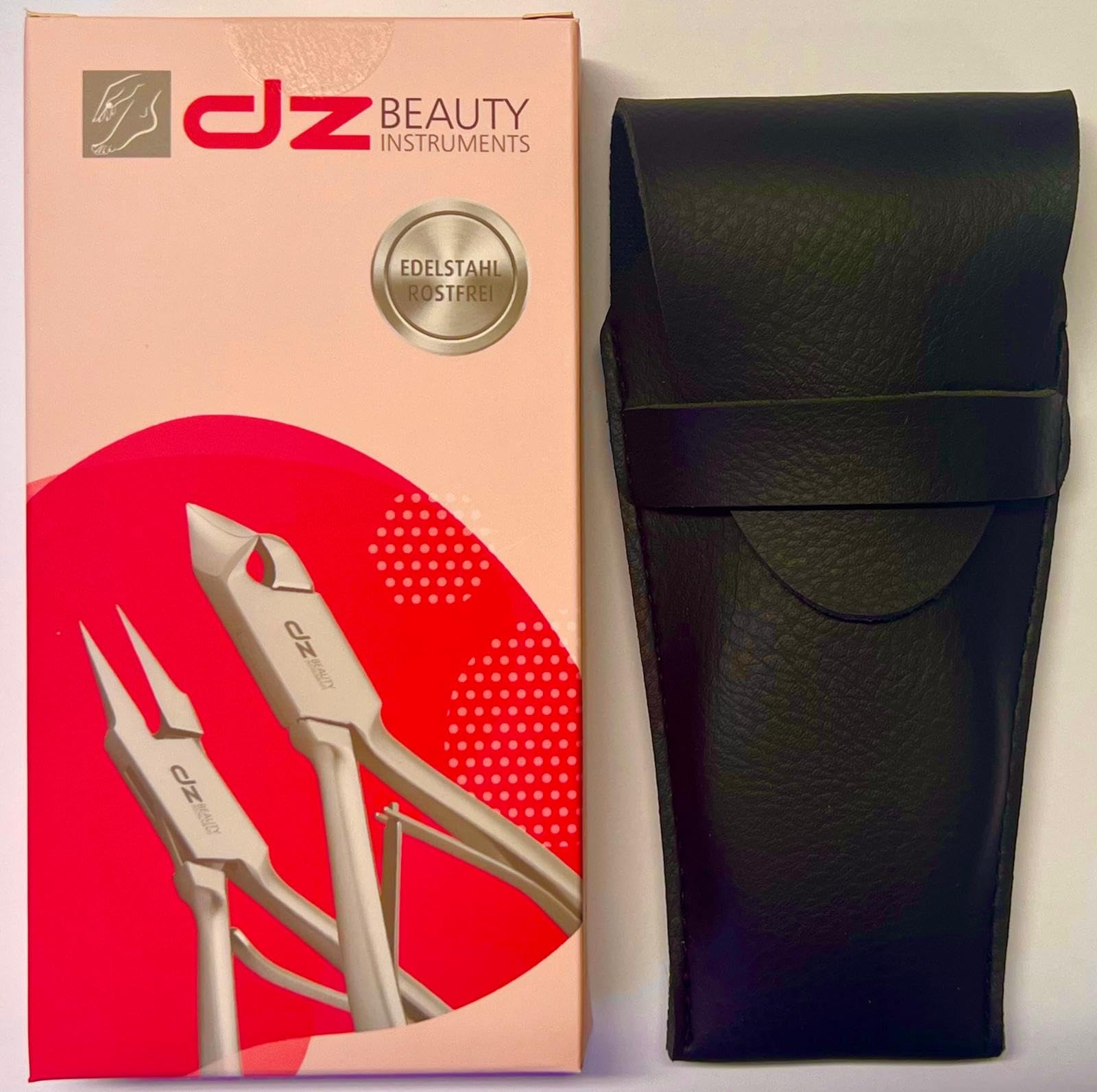 DZ Eckenzange Extrem Spitz-Podologie-Werkzeug für Arbeiten bis in den Nagelfalz-aus rostfreien Edelstahl (10cm) | Extra scharfe Nagelzange, Für eingewachsene Zehennägel, Nagelfalz und Podologie, Sterilisierbar, Doppelfeder