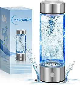 Garrafa de Água de Hidrogênio, Gerador de Água Rica em Hidrogênio com Tecnologia SPE PEM, Garrafa de Água de Hidrogênio de Vidro Portátil Melhora a Qualidade da Água em 3 Minutos