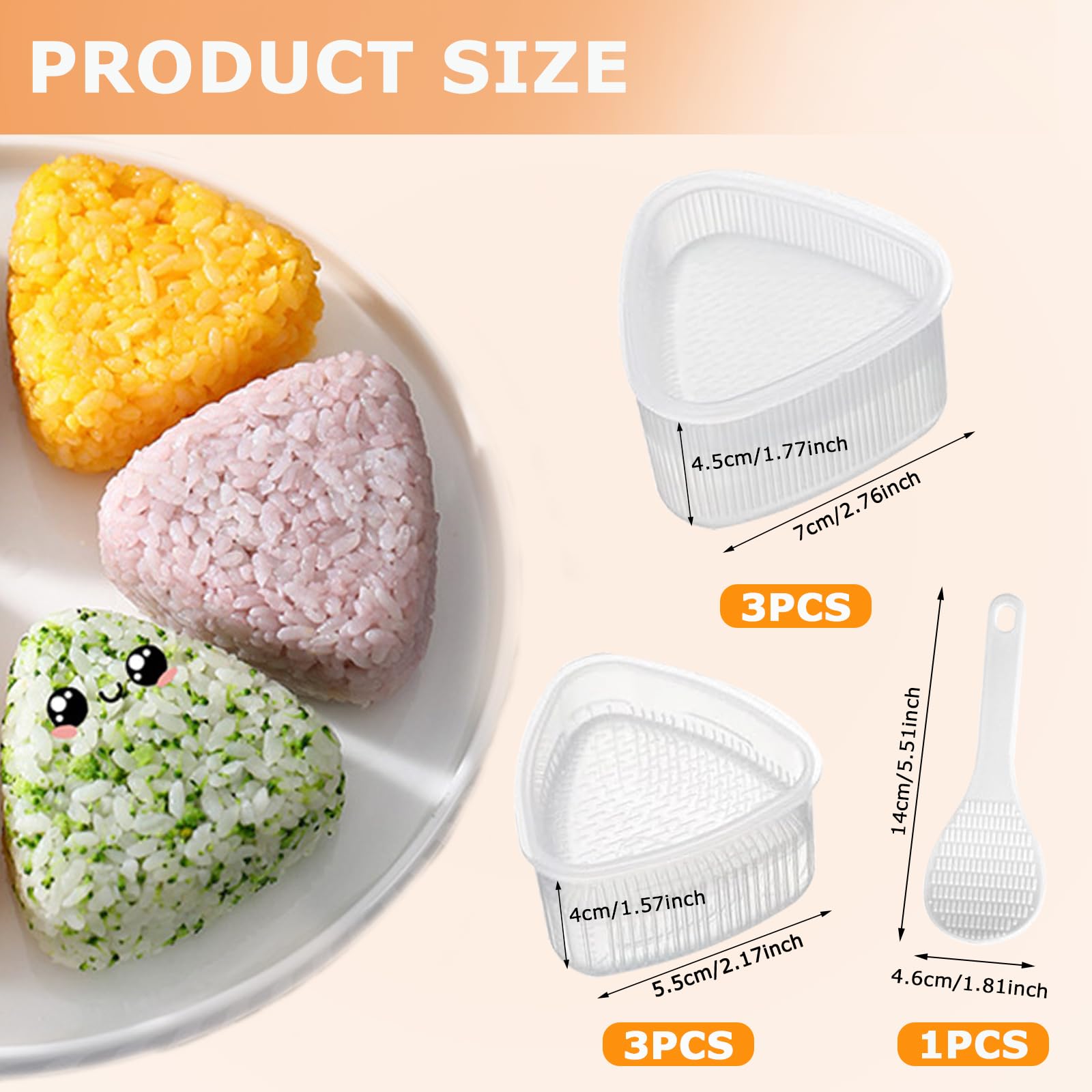 UZSUZZ Onigiri Form Set - 5-teilig Mit Reislöffel Für Perfekte Sushi-Reisbällchen