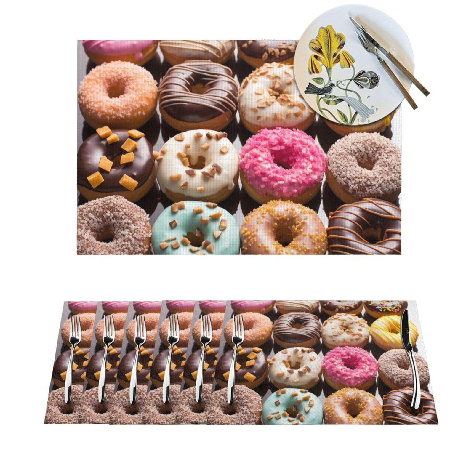 Sets de table en PVC donuts pour des repas colorés en intérieur et extérieur