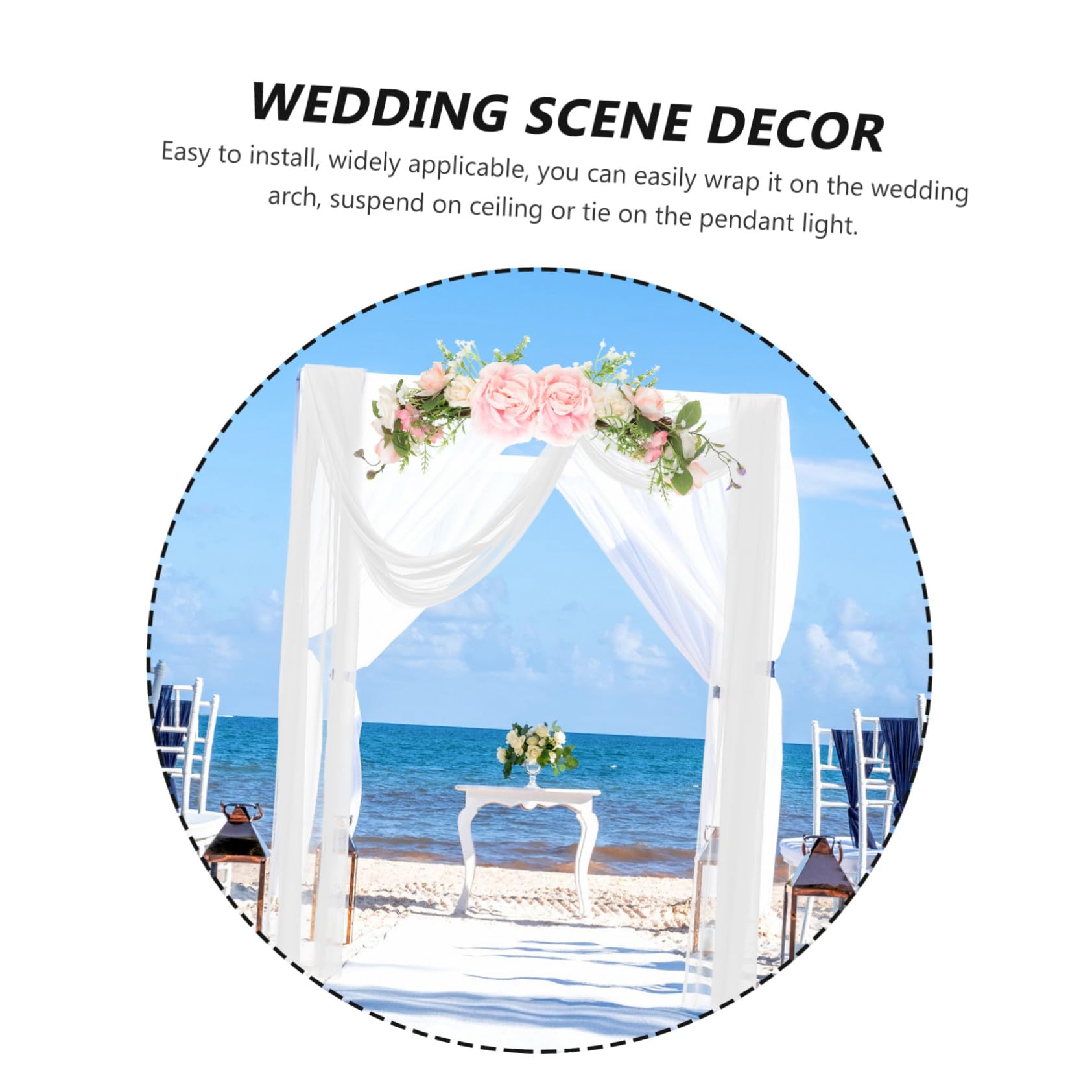 VICASKY 5 Stück Hochzeitsbogen Weiß Transparent Sheer Arch Draping Fabric für Party Deko Leichter Faltbarer Vorhang für Zeremonie Wohnzimmer Schlafzimmer Feierdekoration