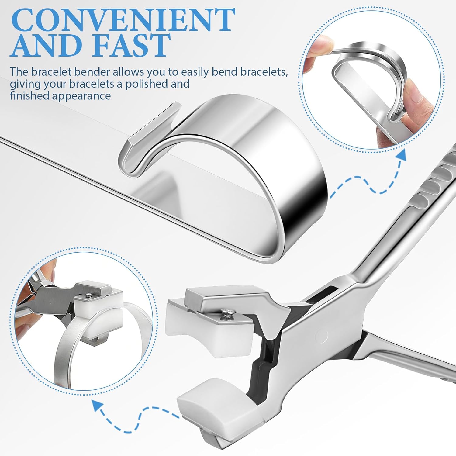 NUOBESTY Bracelet Bending Tool Jewelry Helper Pliers Metal Bracelet Maker Wire Bender for Crafting Smooth Curves and Accurate Shaping 7.16X1.25X0.94In