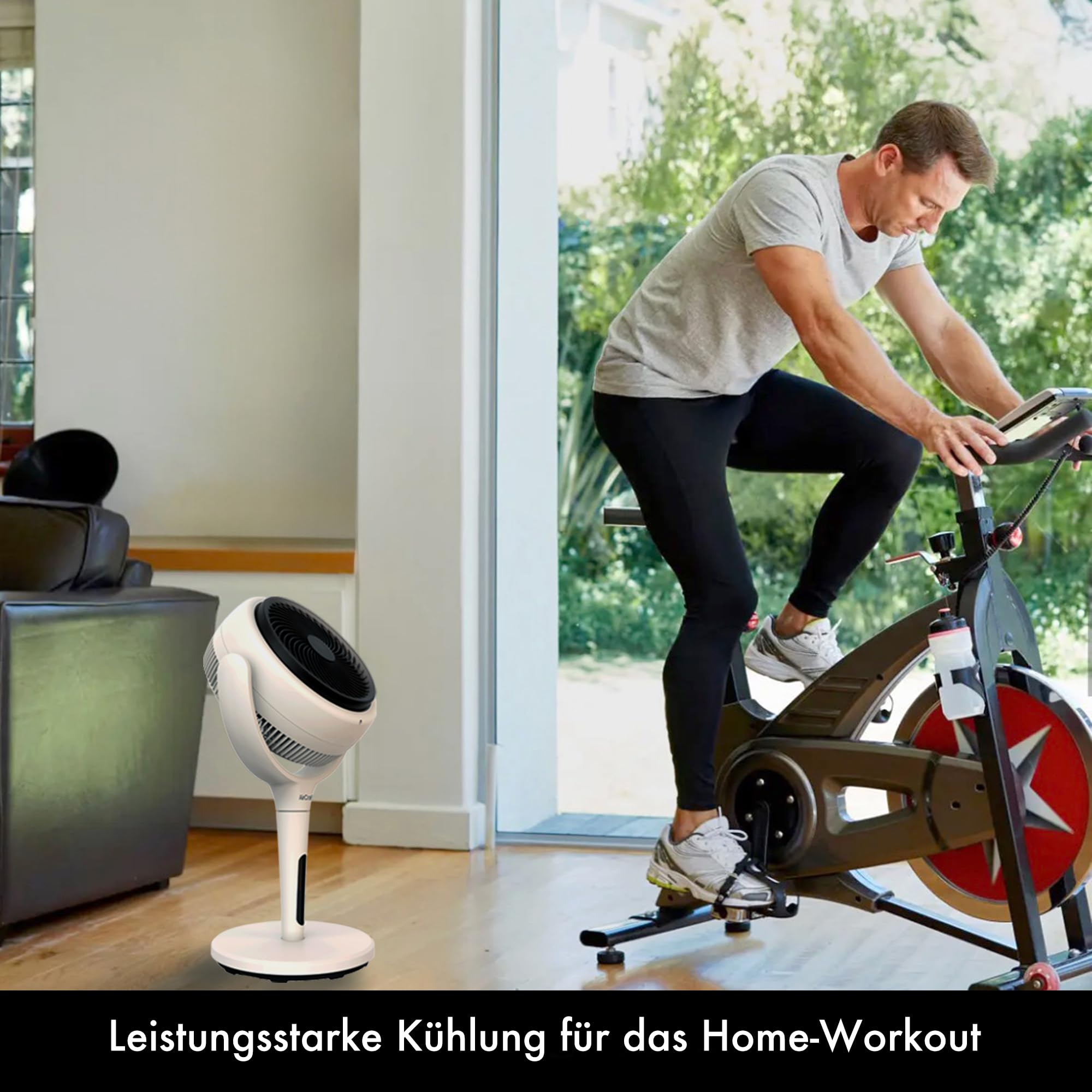 AirCraft Home, Lume Ventilator mit Fernbedienung und LED-Hintergrundbeleuchtung, Ultra-leiser 3D Luftzirkulator, Höhenverstellbarer Tisch- und Standventilator mit Timer und 3 Modi