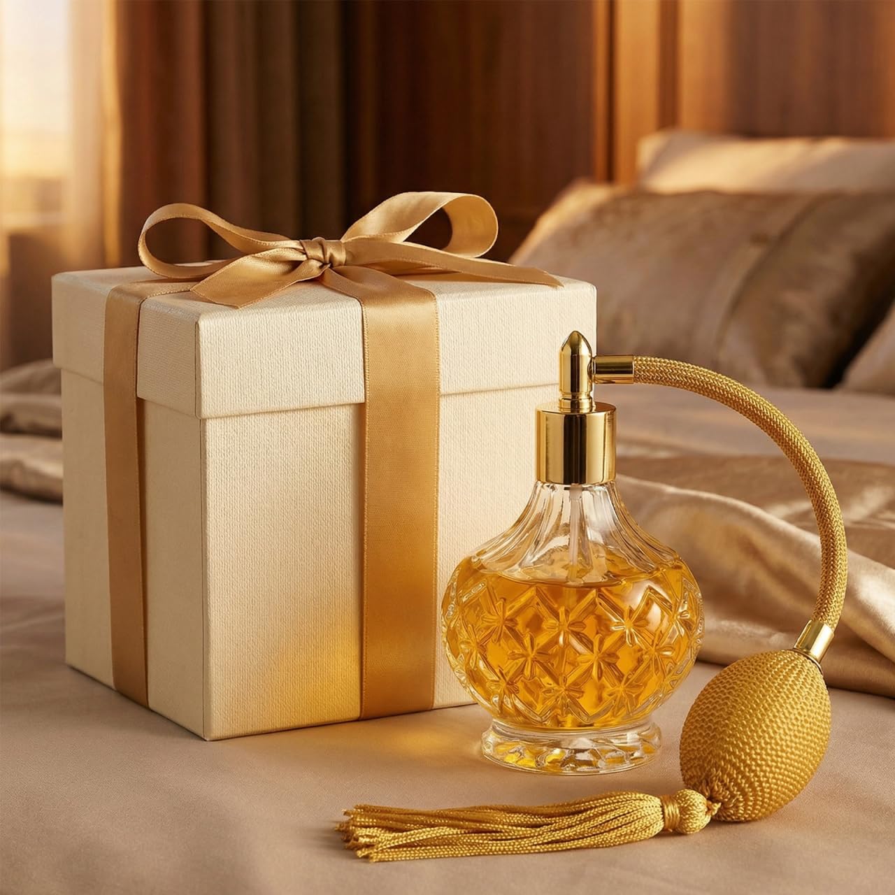 Spryskiwacz do perfum z 1 sztuką perfum w stylu vintage, butelka do ponownego napełniania, butelka na perfumy z butelką na perfumy w stylu vintage