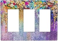 Vista 89 de Mid Century Morden Boho - Placa de pared para interruptor de luz dúplex de 1 banda, placa frontal decorativa eléctrica para receptáculo para baño