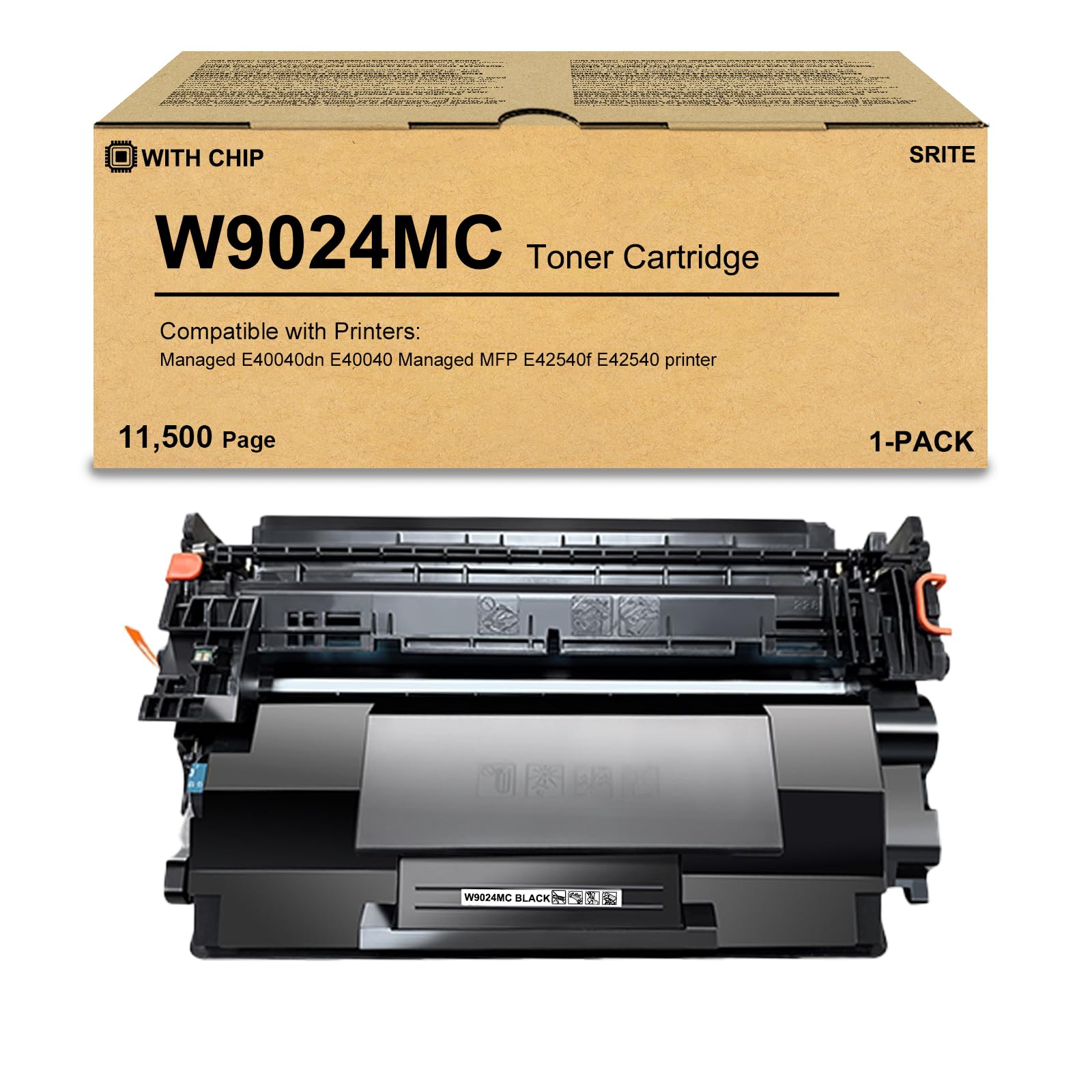 SRITE W9024 W9024MC High Yield Black Toner Cartridge, with Chip