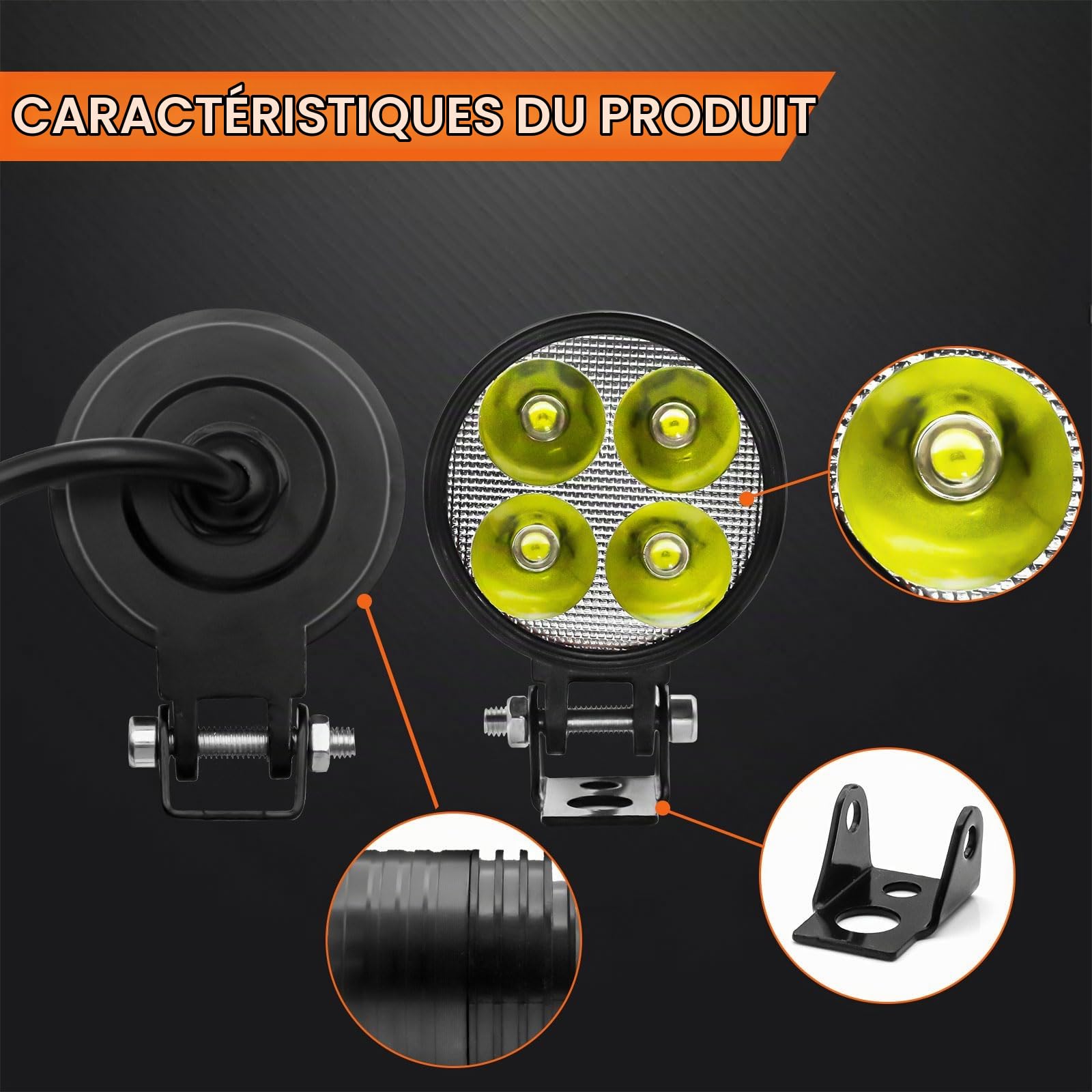 Biqing 2 x Mini 4 LED Moto Spot