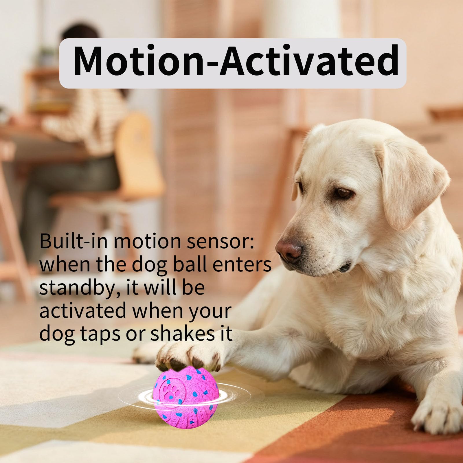 Balle interactive 2 en 1 pour chien pour mâcheurs agressifs, balle E-TPU automatique et rebondissante, 3 modes, jouet intelligent pour animaux de compagnie avec détecteur de mouvement